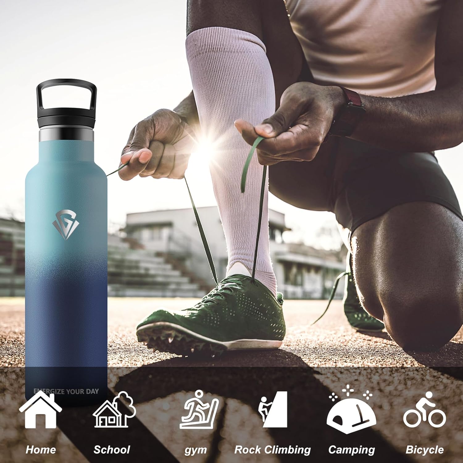 Thumbnail 6 de Grsta borraccia termica da 1 litro in acciaio inox con cannuccia e doppi tappi anti-perdita