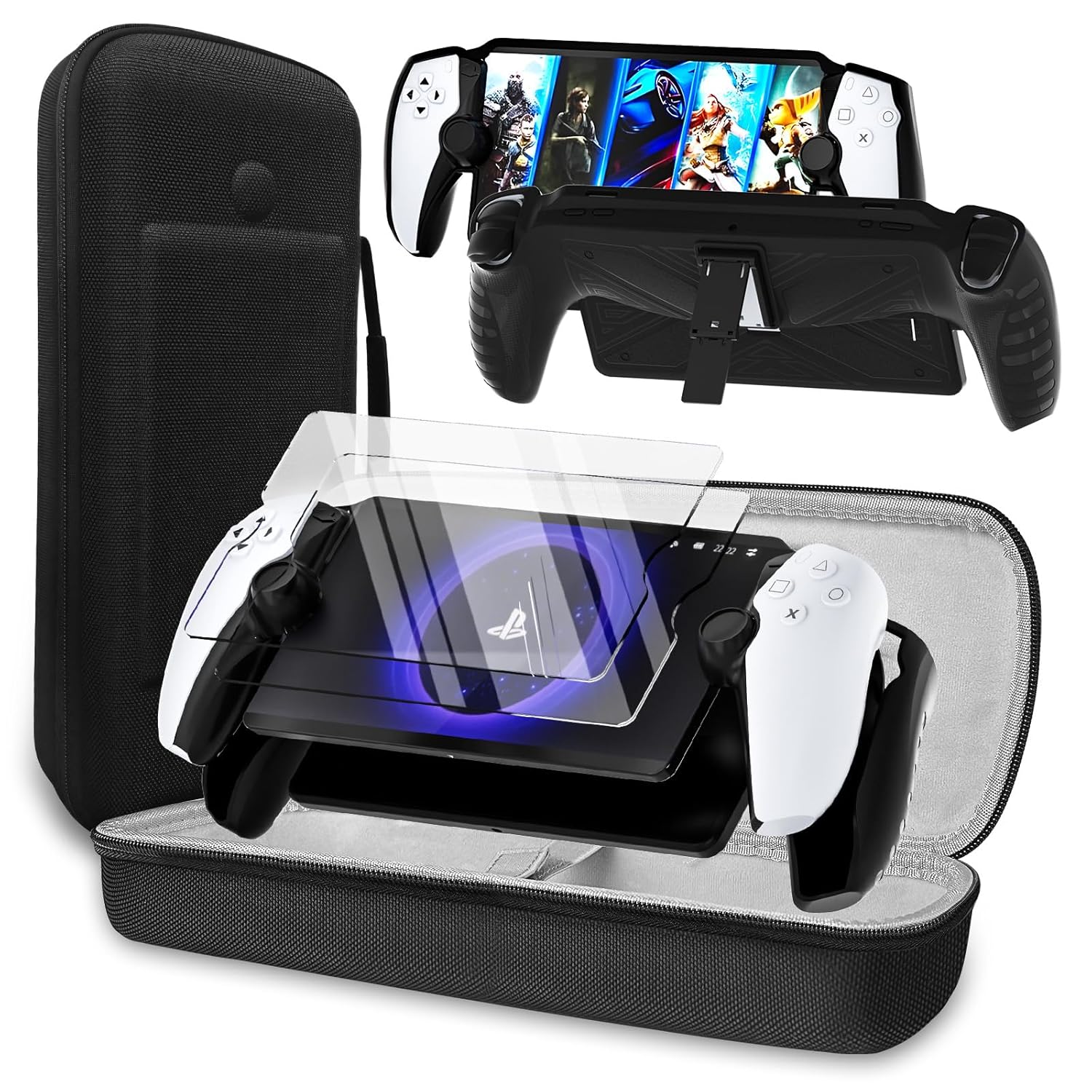 Thumbnail 6 de QUAGGY Tragetasche für PlayStation Portal Remote Player – Full Protection Bundle mit Schutzglas und Hartschale