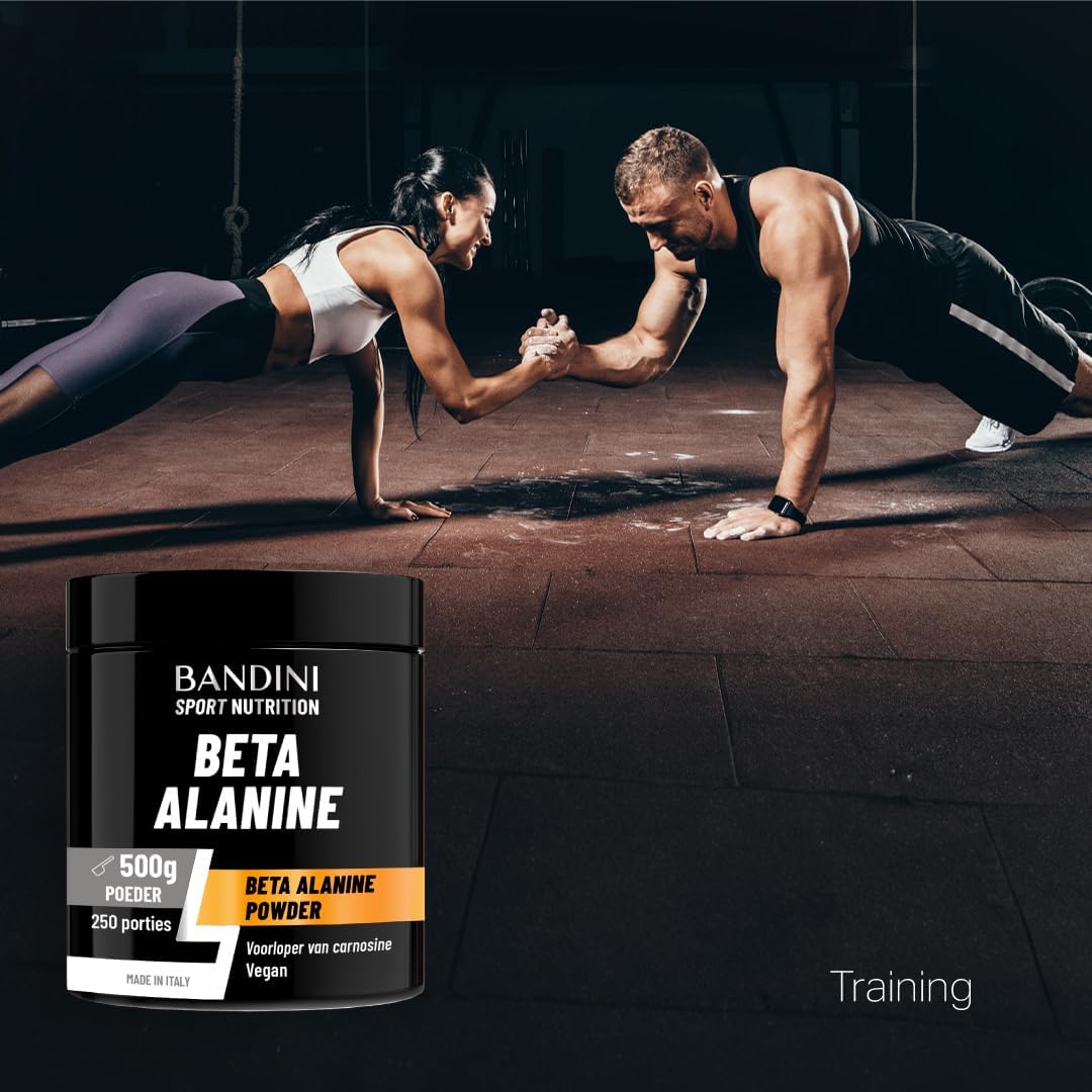 Detalle de BANDINI Beta Alanine poeder 500 g – 99% zuiver, vegan en smaakneutraal