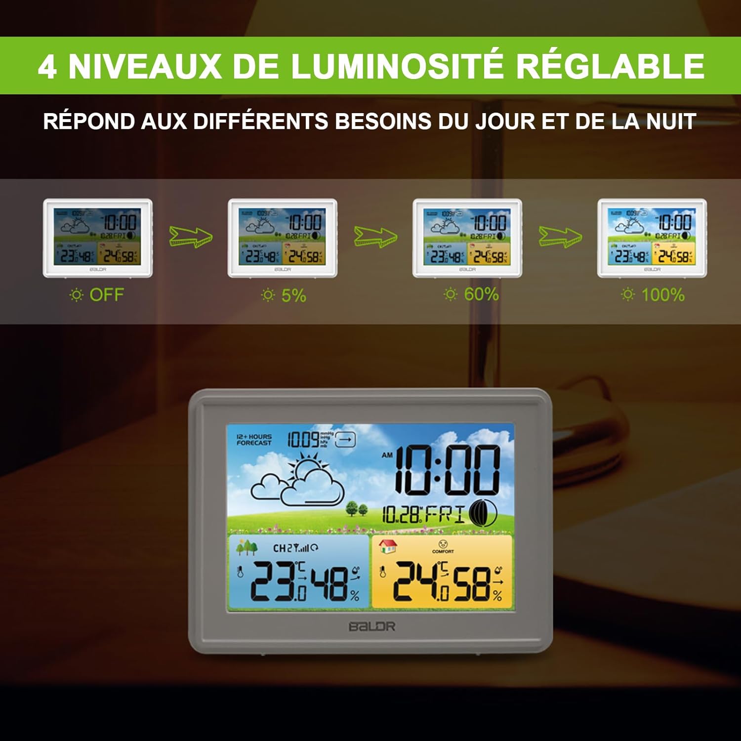 Thumbnail 2 de Station météo sans fil 1 capteur, écran LED