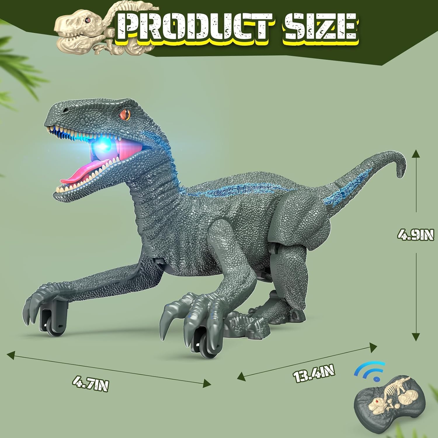 Detalle de J Rootage SM012S Remote Control Dinosaur Toy with 3 Sound Effects