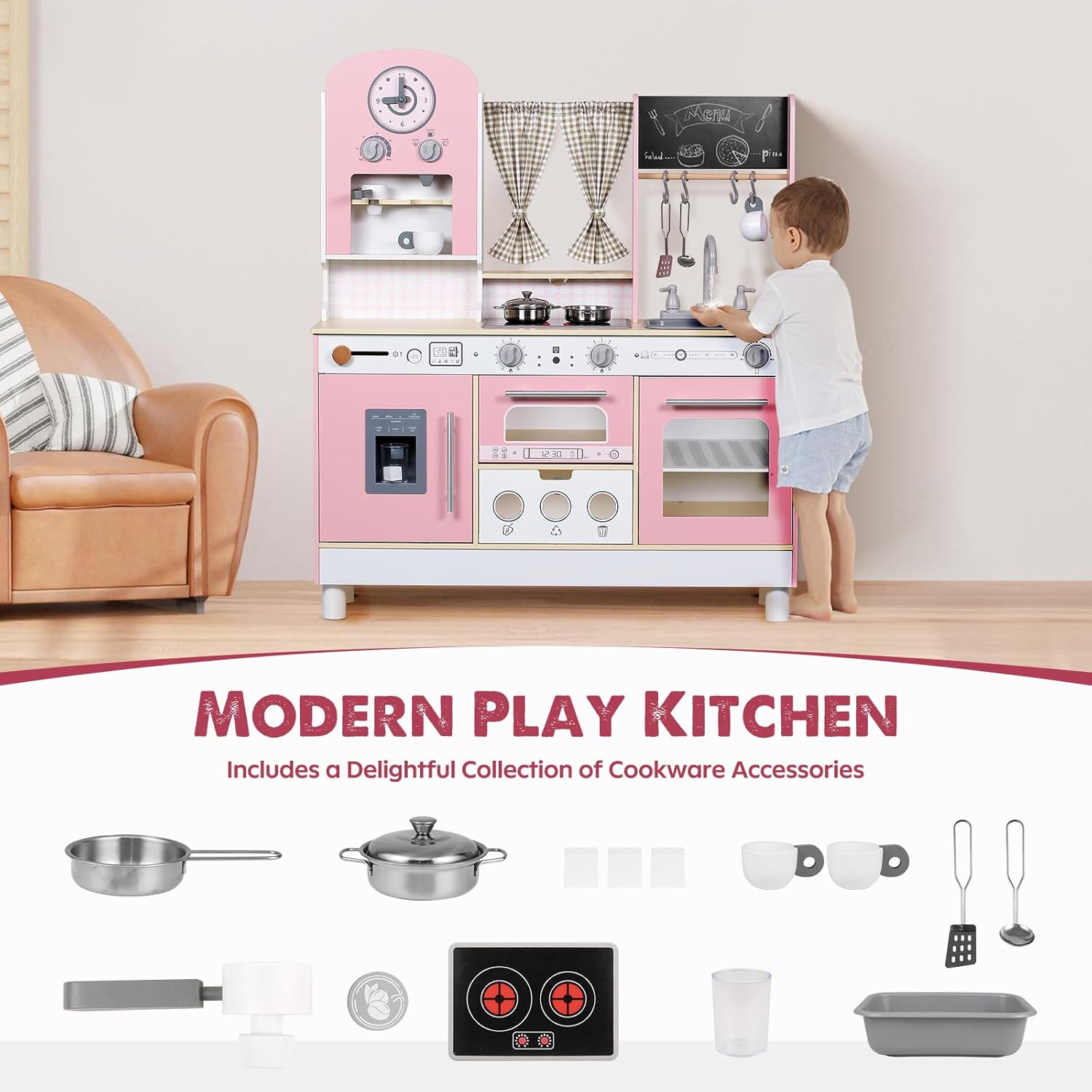 Thumbnail 3 de EDUBEBO Kids Kitchen playset Adjustable Height for Ages 3-8 🍽