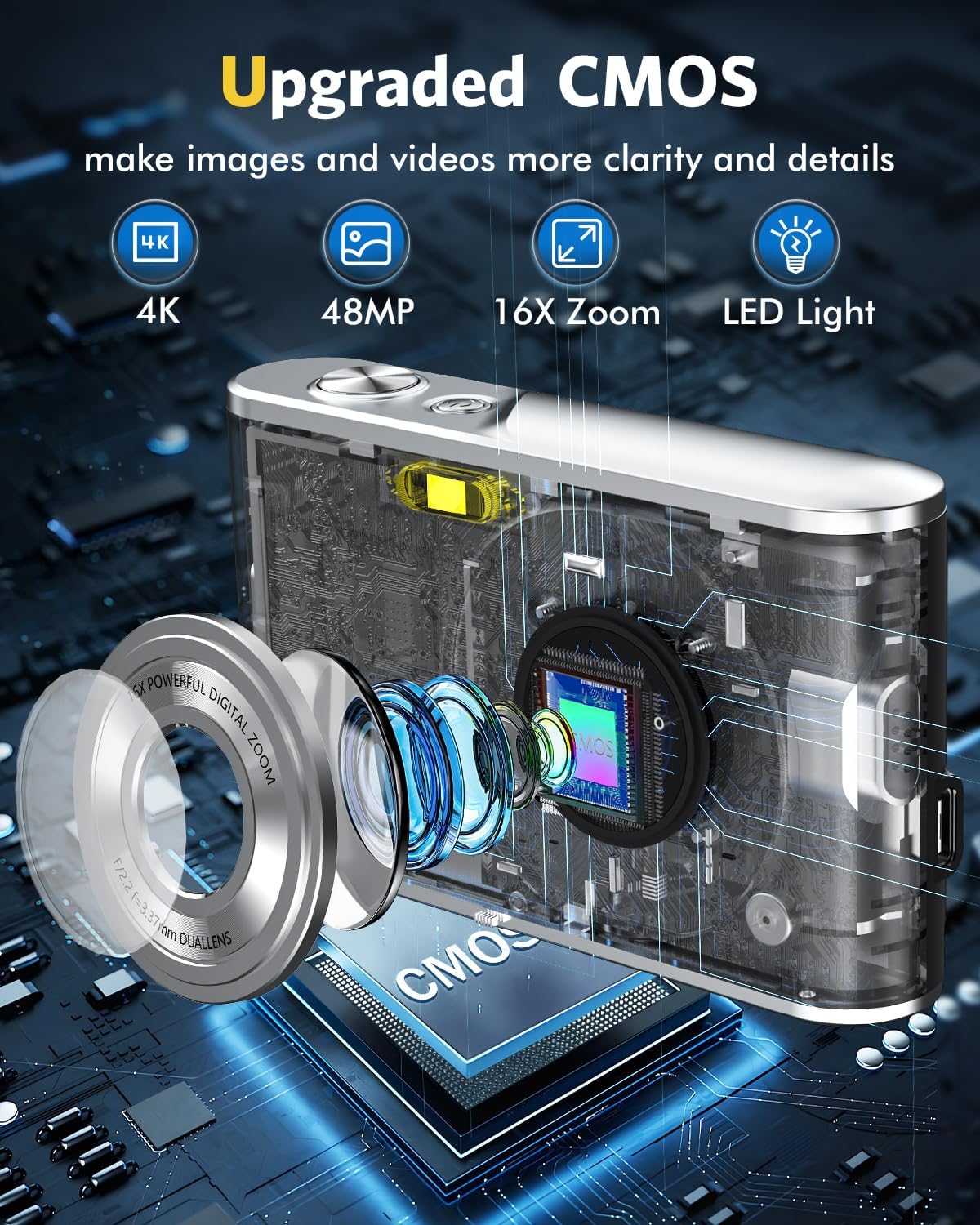 Detalle de YOODEE Digitalkamera mit 4K und 48 MP