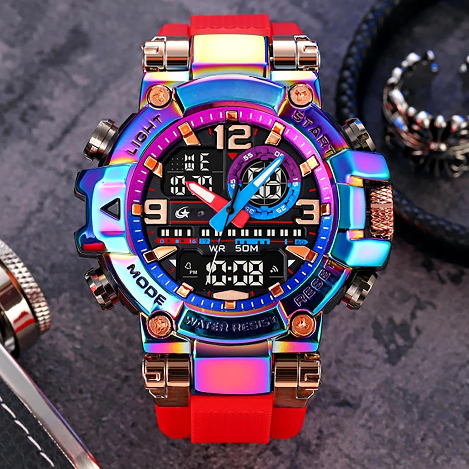 Detalle de findtime Armbanduhr Herren Groß Sportlich Digitaluhr – wasserdicht, robust und vielseitig