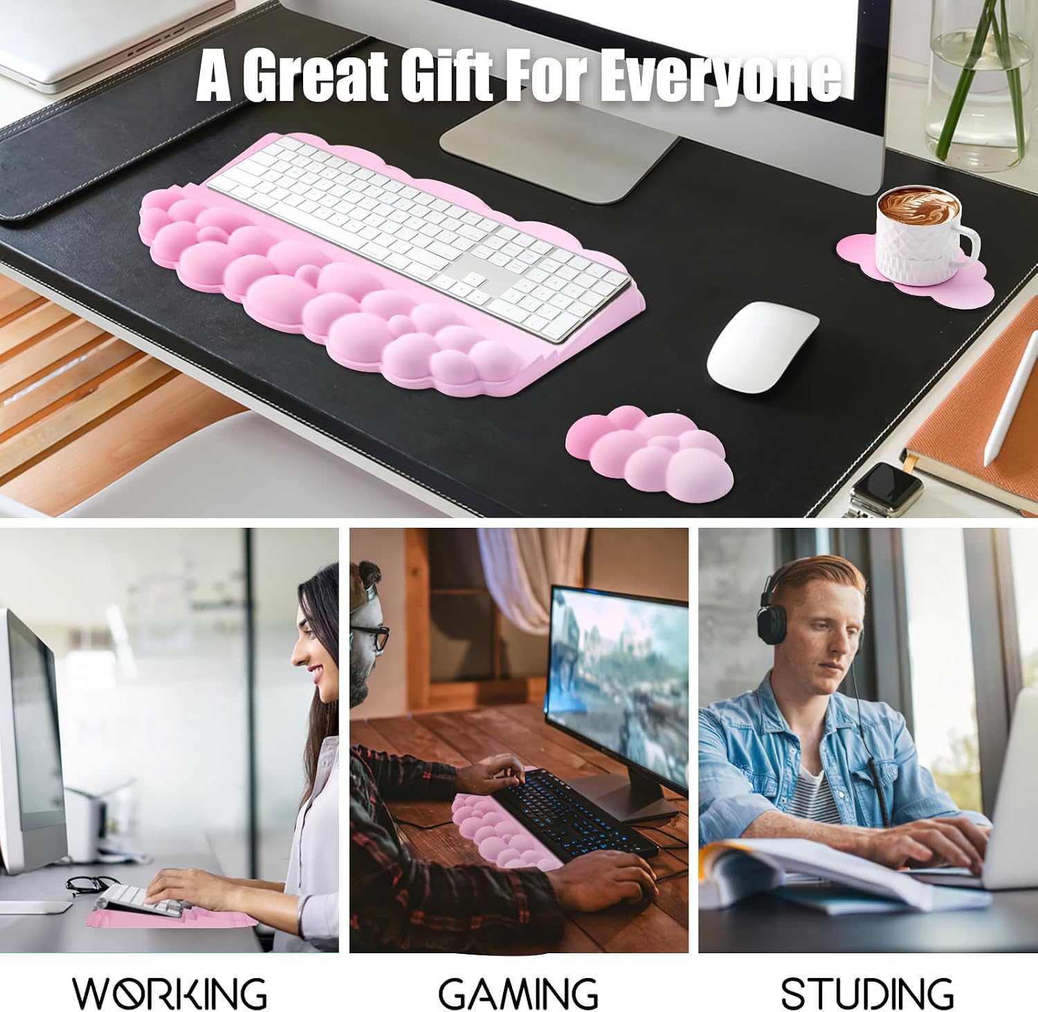 Thumbnail 6 de Lomil WR01P-LO1 Cloud Keyboard Stand and Wrist Rest Set with Memory Foam