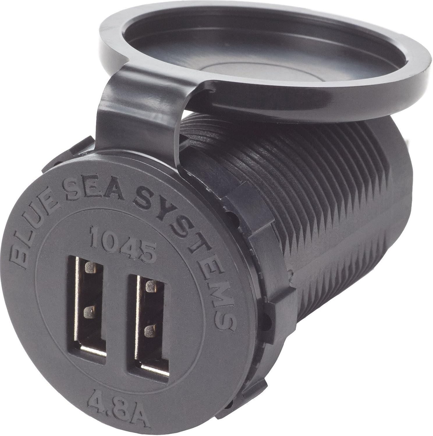 Detalle 2 de Blue Sea Systems 1045 Fast Charge 4.8A Dual USB Charger Socket Mount (12V/24V)