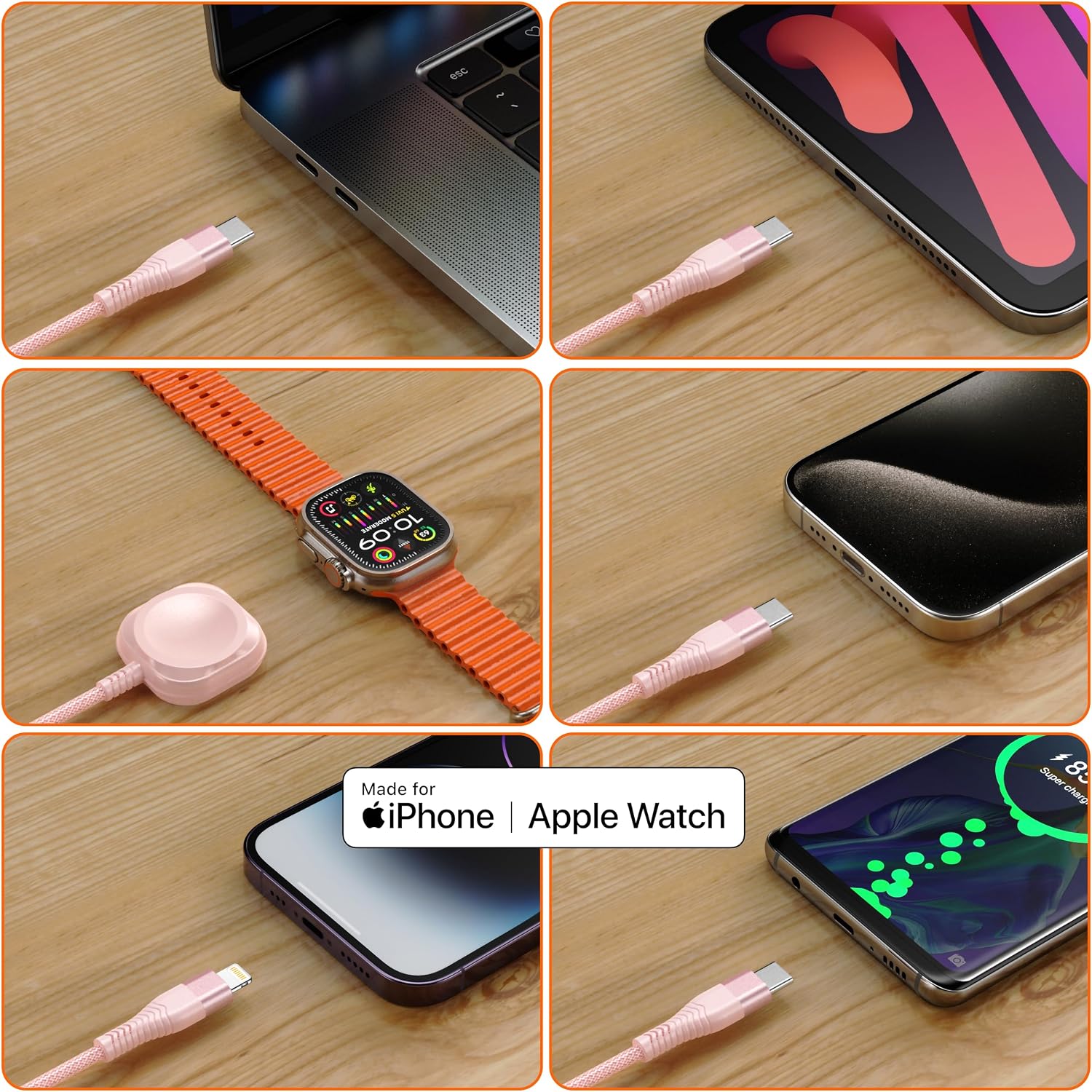 Thumbnail 4 de Apple 3‑in‑1 Magnetic Charging Cable 6FT
