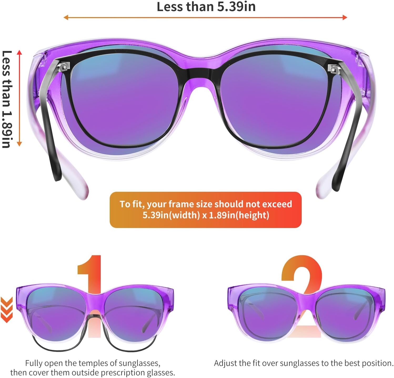 Thumbnail 2 de GEGURI Fit-Over Sunglasses with Polarized Lenses
