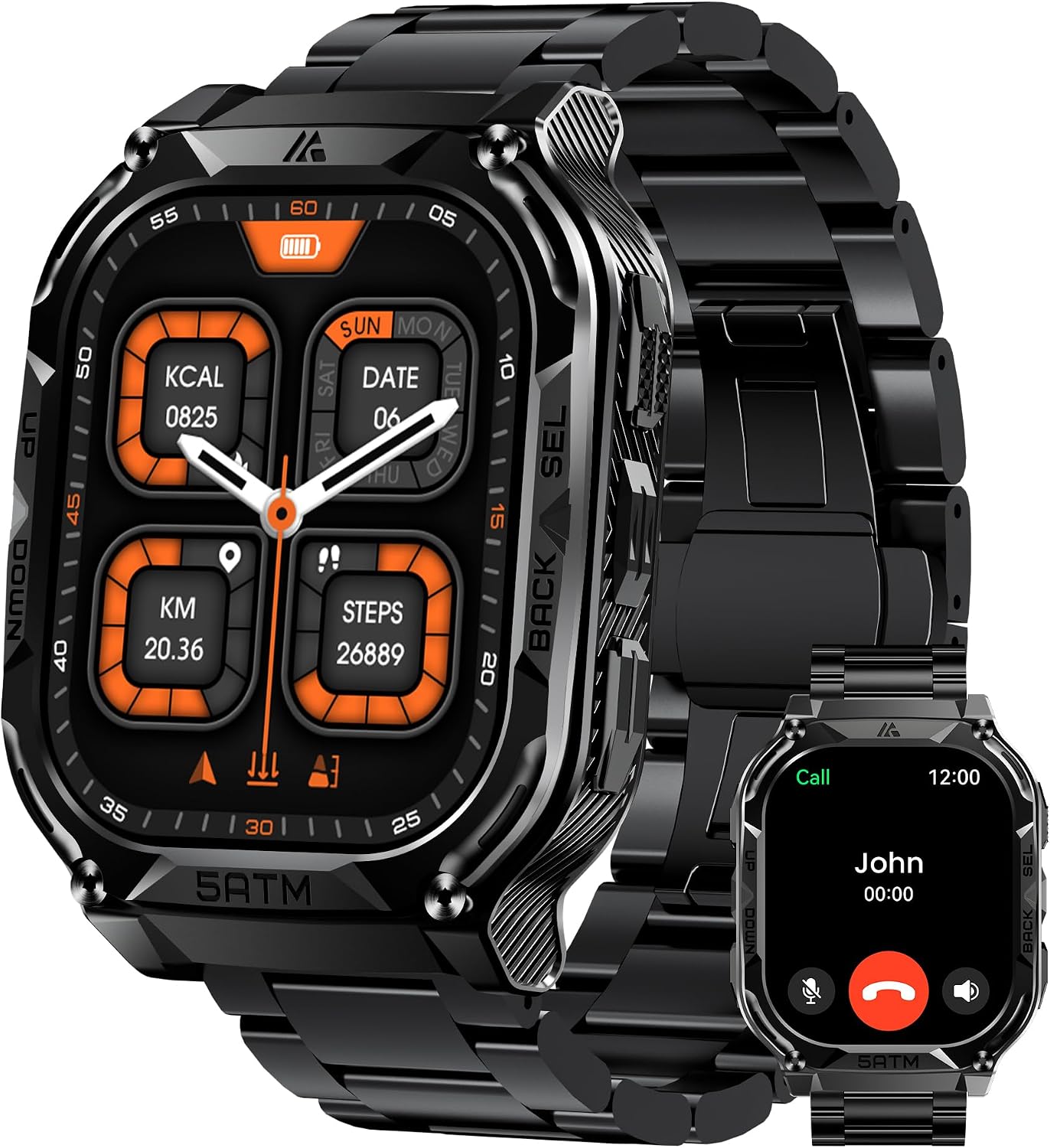 Detalle de HIDAMEL Rugged Smartwatch for Men with GPS, Altimeter, Compass and 480mAh Battery