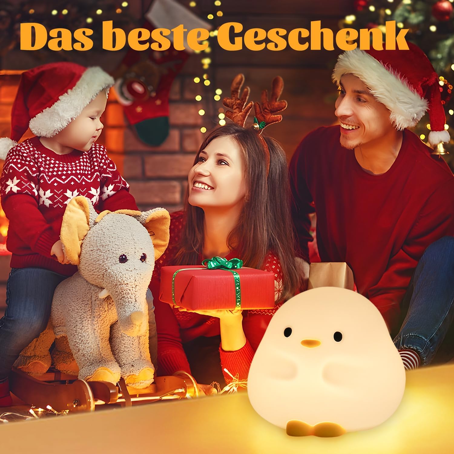Thumbnail 5 de Rytinazzz Nachtlicht Ente mit Klopfsteuerung & USB-Ladung – dimmbares Kinderzimmer-Licht