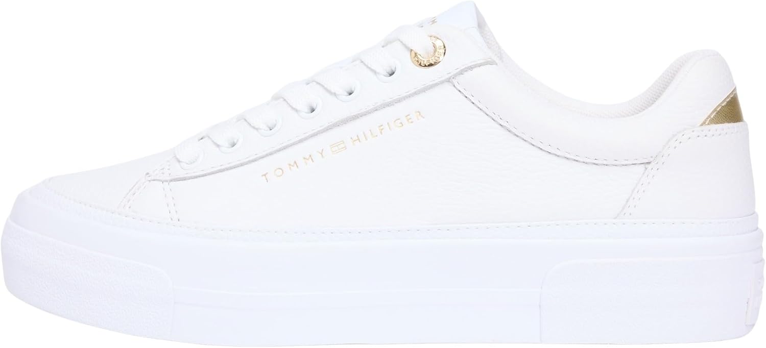 Detalle de Tommy Hilfiger Damen Platform Sneaker TH Platform Sneaker Tumbled Leder Low Top