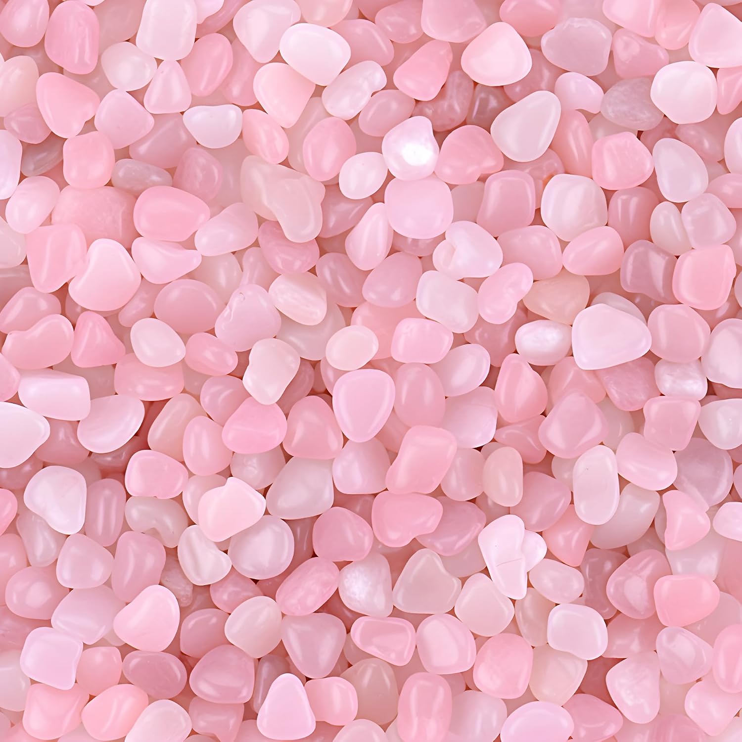 Detalle de SigMntun Polished Rose Quartz Chips, 200 Pieces, 7 mm