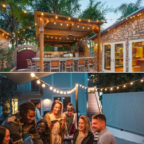 Detalle 2 de BokiHuk Guirnalda Luces Exterior 30M, 24V – 50+2 Bombillas IP45 para Jardín y Terraza