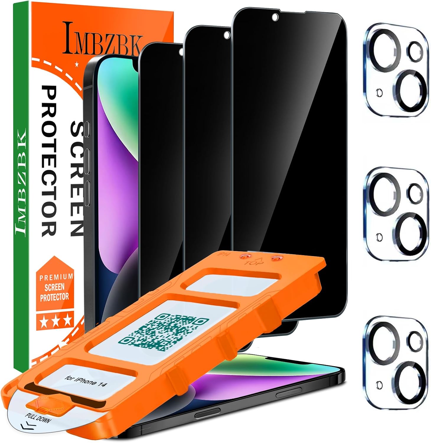Detalle de IMBZBK Auto-Dust Removal 3 Pack Privacy Screen Protector for iPhone 14
