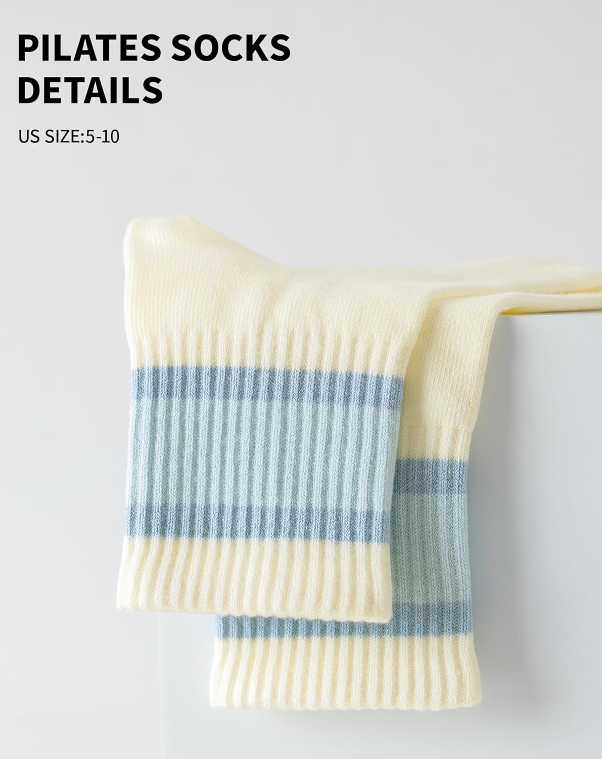 Thumbnail 3 de Yawlsow Pilates Grip Socks for Women – Grippy Non-Skid Crew Yoga & Barre Sticky Socks