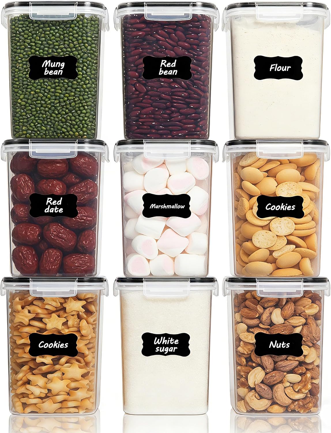 Detalle de Vtopmart 2L Vorratsdosen Set 9er Pack 🥣