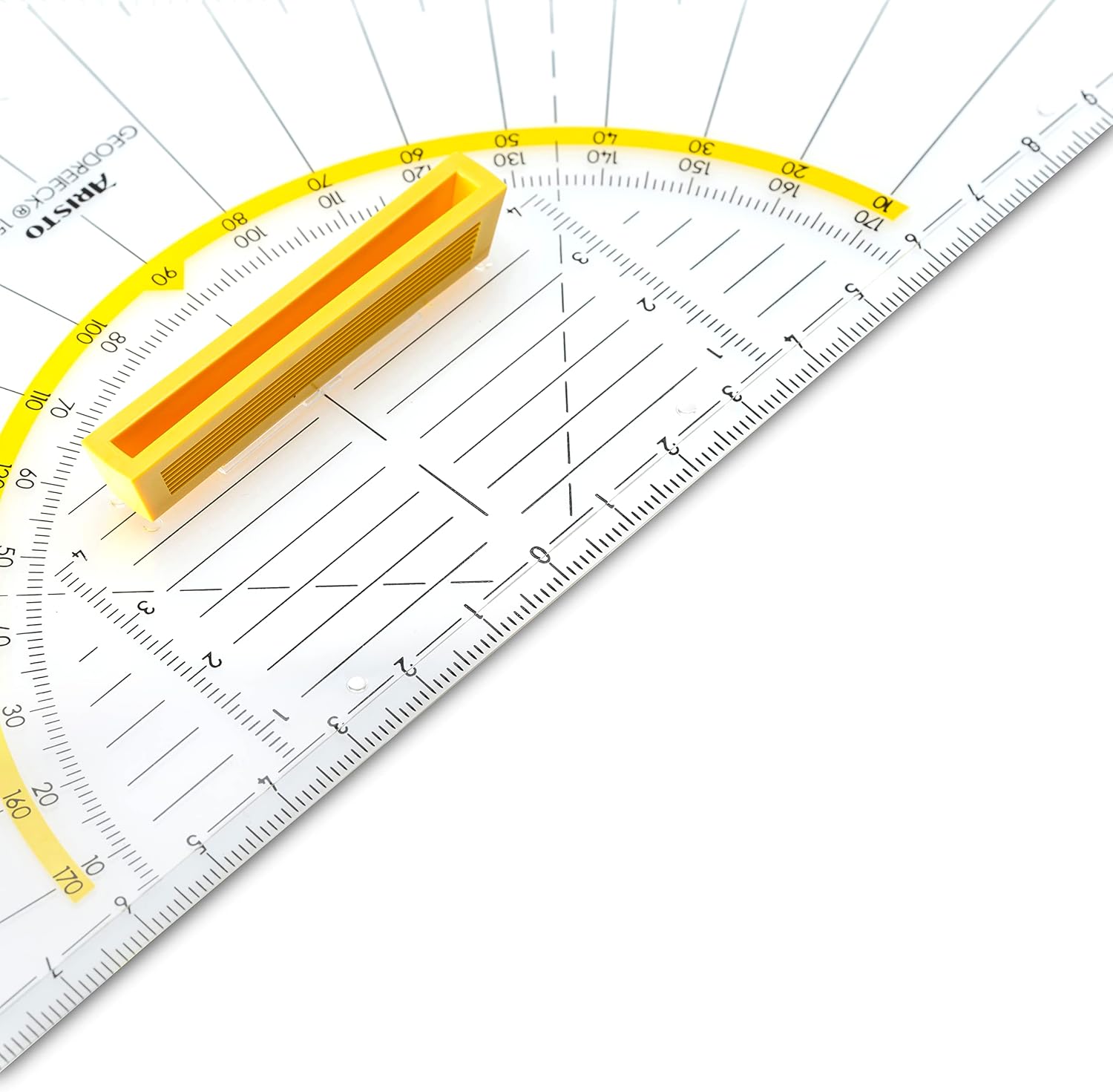 Detalle de Aristo geometrische driehoek met handgreep, 25 cm, transparant plexiglas