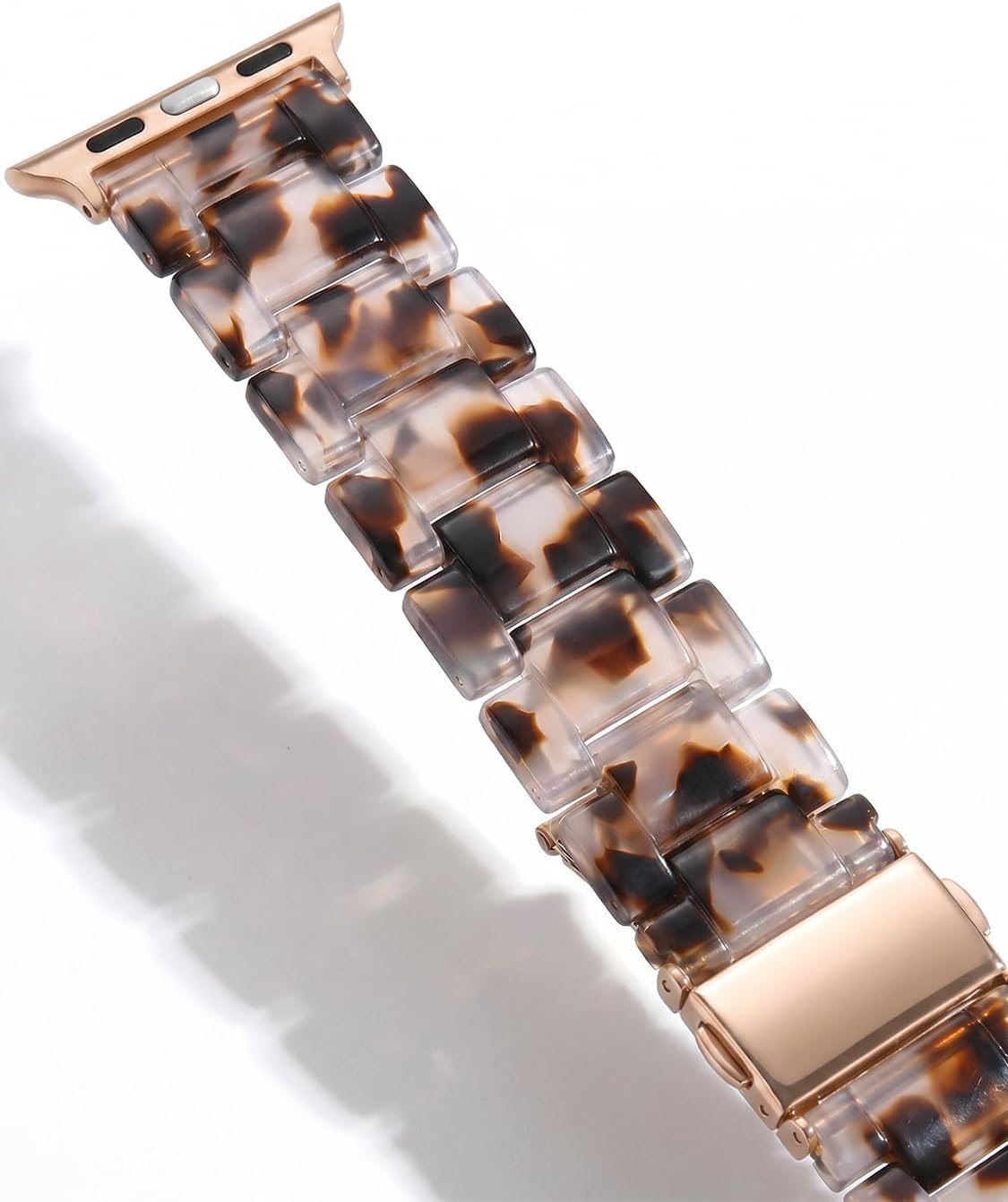 Detalle 2 de V.R.HOPE Resin Straps for Apple Watch (38–49mm): Lightweight, Tortoise Shell