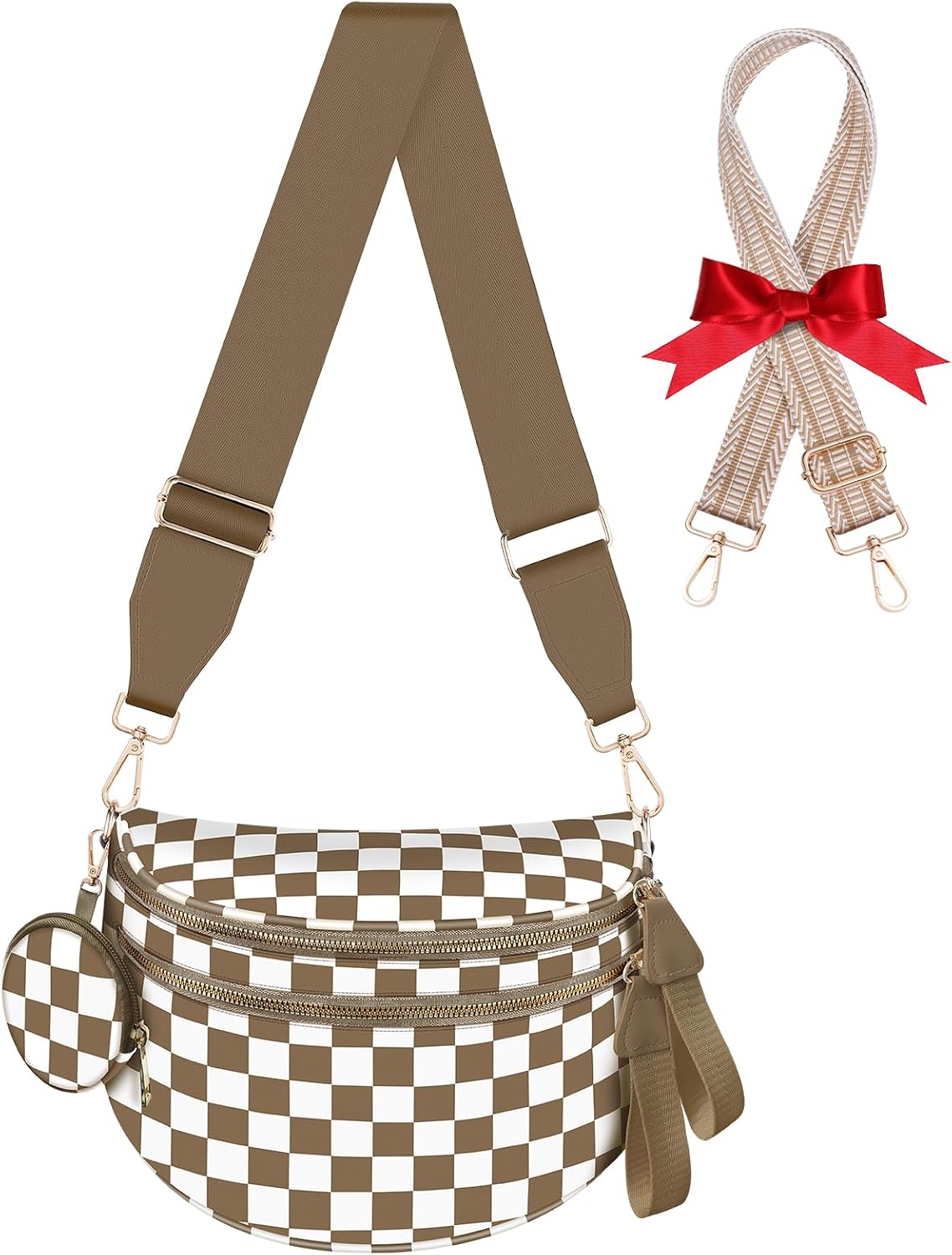 Thumbnail 6 de Rose Checkered Bum Bag with Removable Wallets