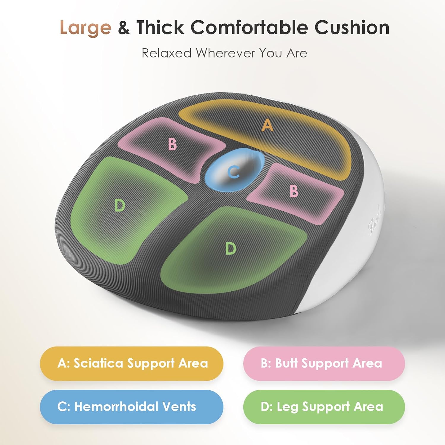 Detalle 1 de FLORICH Car Seat Cushion, Memory Foam