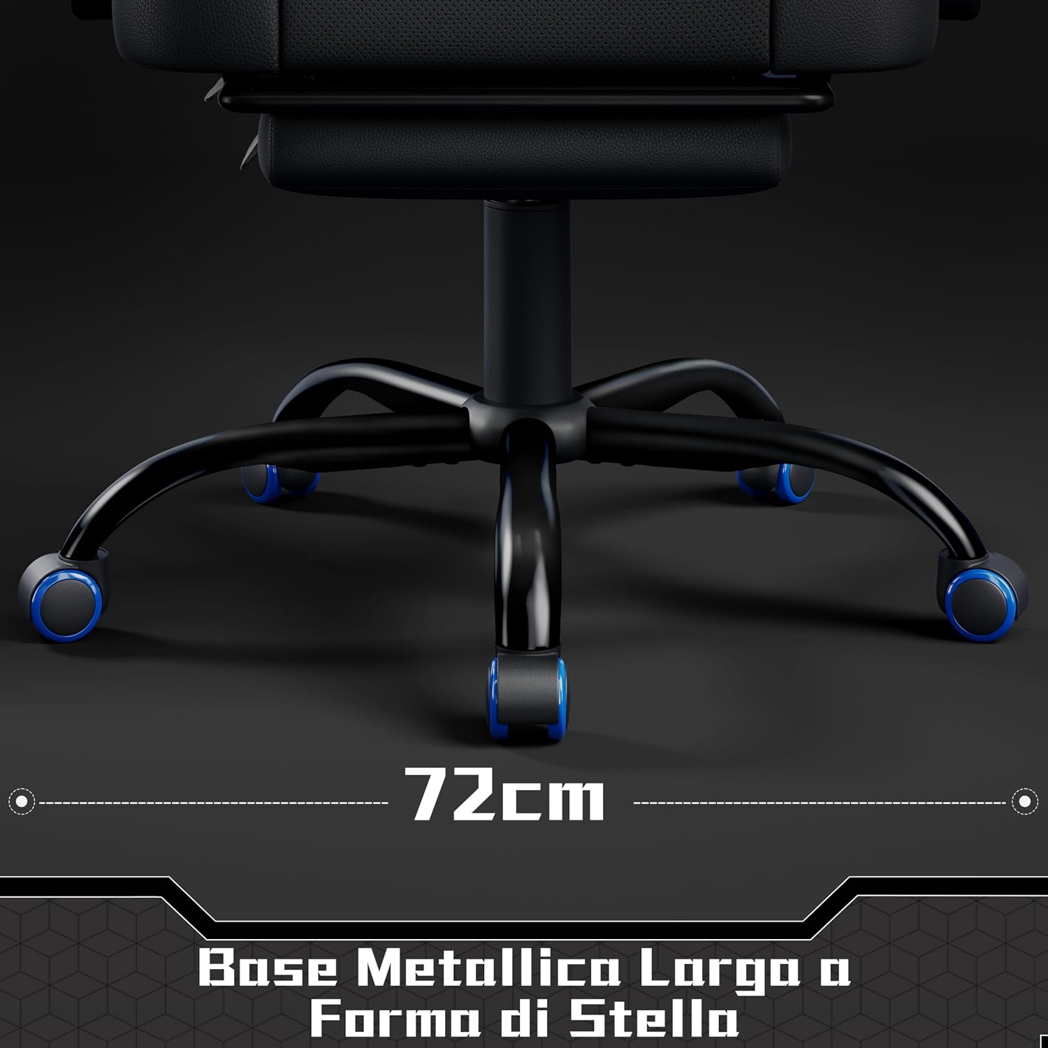 Thumbnail 6 de Yaheetech Sedia Gaming Ergonomica con Supporto Massaggio Lombare e Poggiapiedi Estraibile