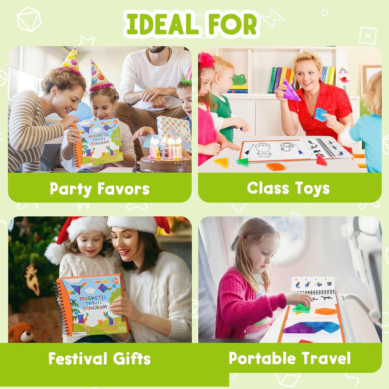 Detalle 2 de Magnetic Travel Tangram Puzzle with 400 Solutions