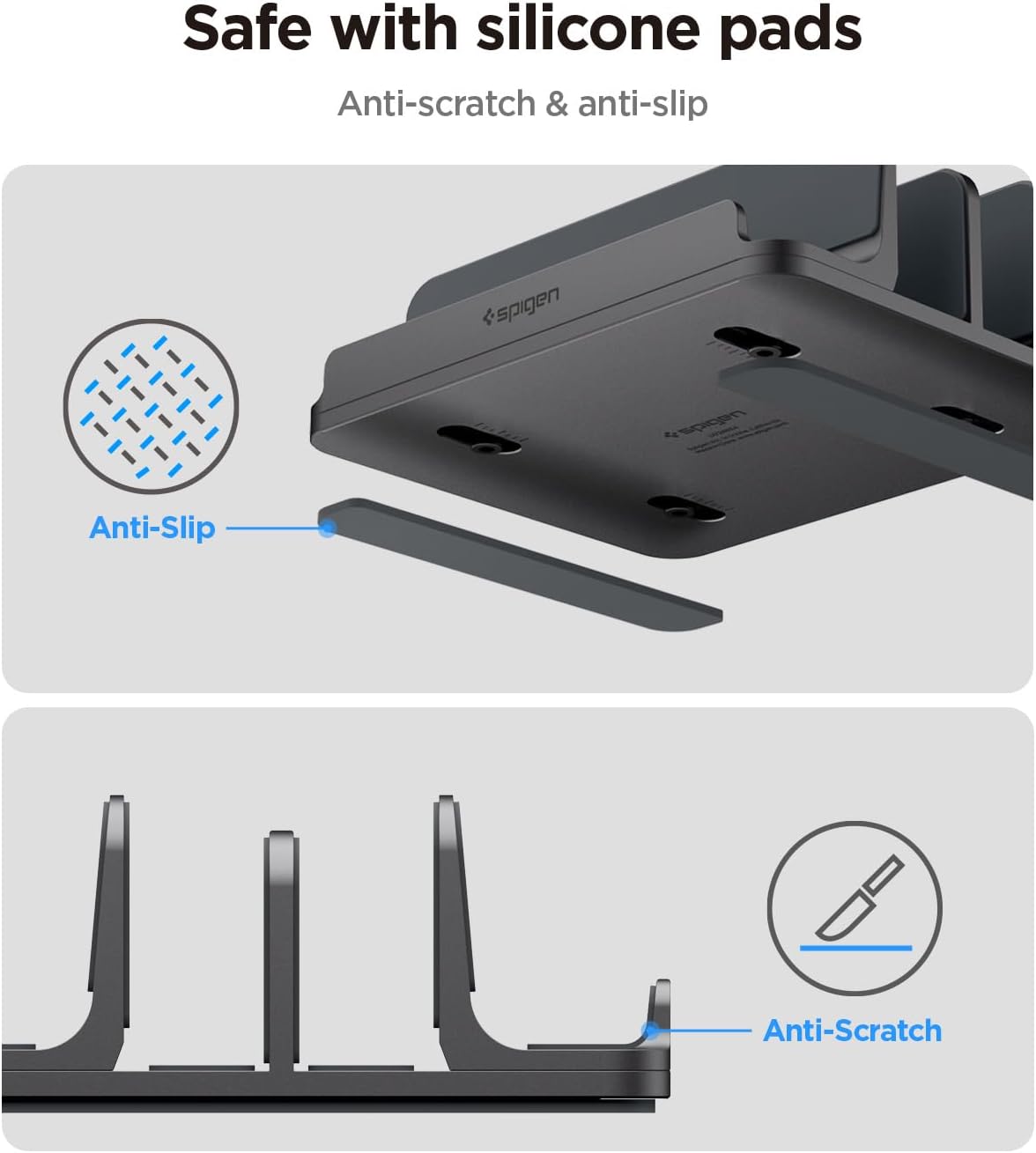 Thumbnail 2 de Spigen Support Vertical Support Vertical 4-en-1 en aluminium (jusqu’à 4 appareils) pour ordinateur portable, tablette et smartphone