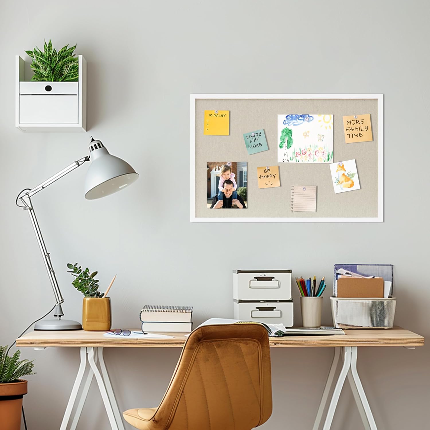 Detalle 2 de DAHAPYBOO HAPYBLBO20X30WP1 White Linen Cork Board, 30" x 20