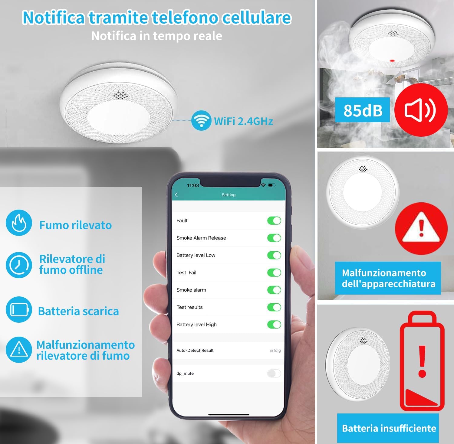 Detalle 2 de Rilevatore di Fumo WiFi 40 m²