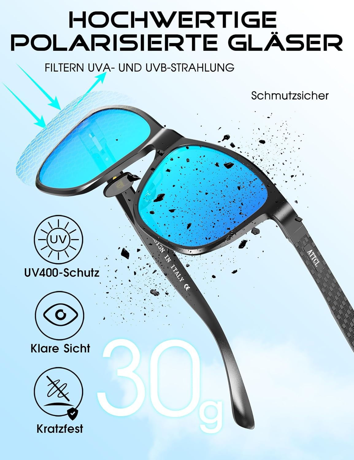 Detalle 2 de ATTCL Polarisierte Fahren Sonnenbrille UV400 CAT 3