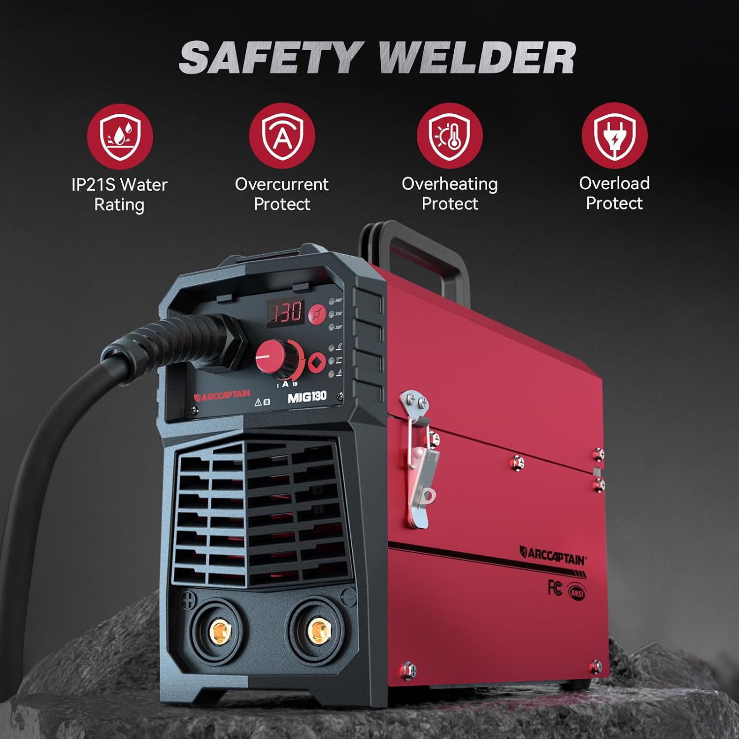 Detalle 2 de ARCCAPTAIN MIG130 130A 3-in-1 Welder, 110V with Synergic Control