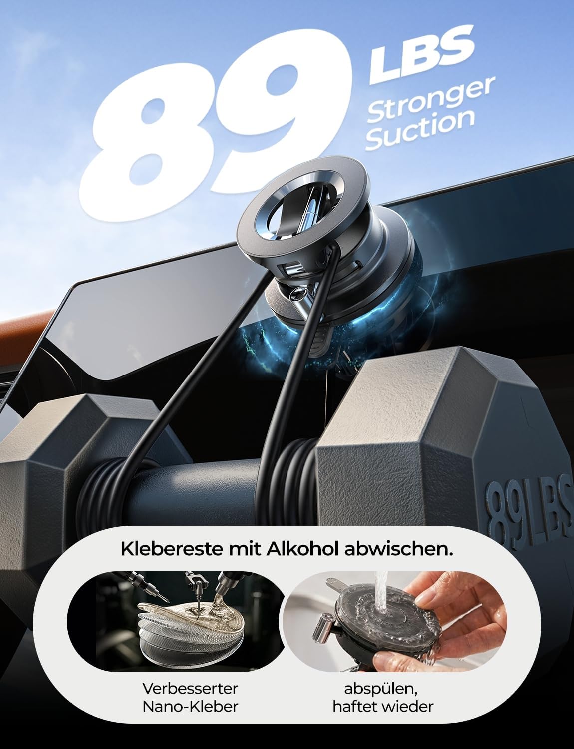 Detalle de LISEN Vakuum Magnet‑Autohalterung für iPhone