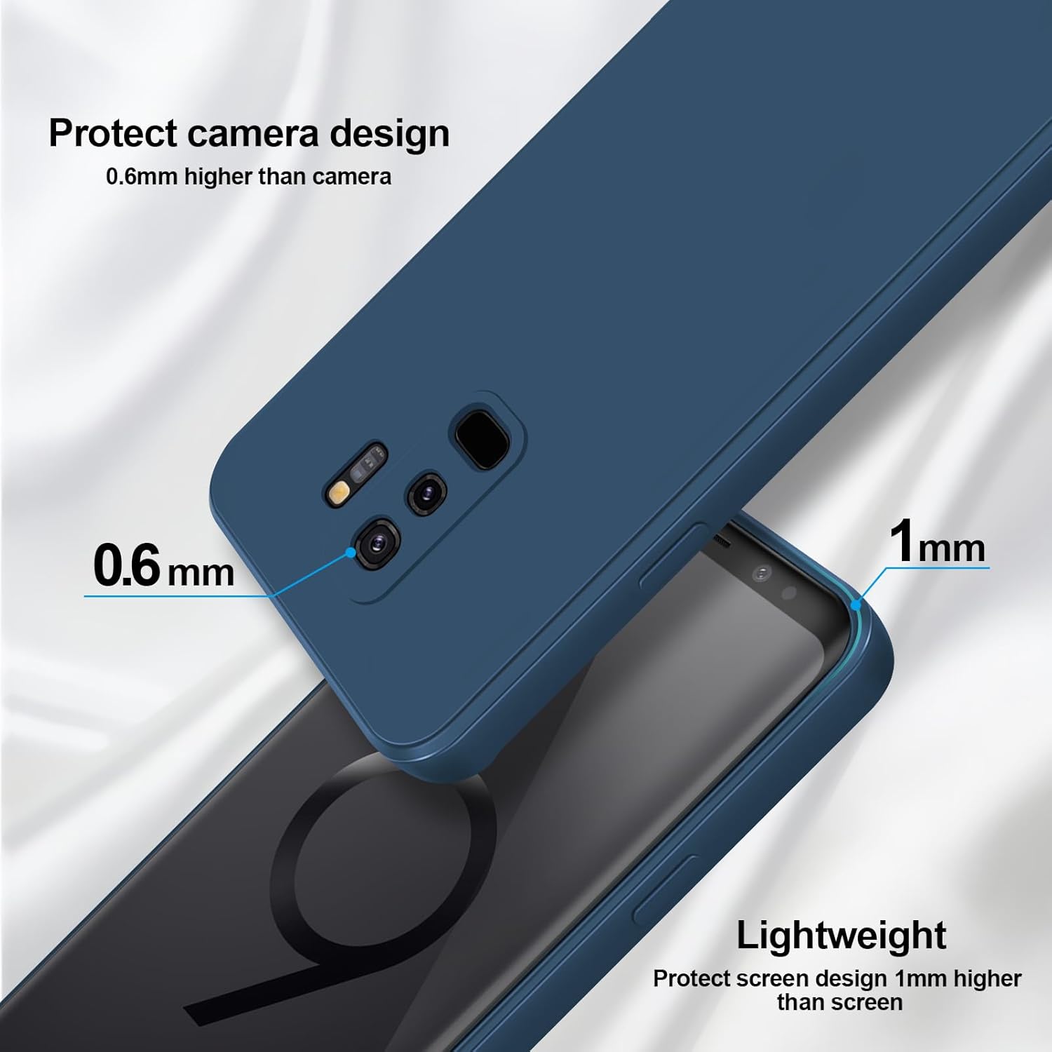 Thumbnail 2 de GiiYoon Hülle für Samsung Galaxy S9 Plus – Blau, Liquid Silicone, Rundumschutz