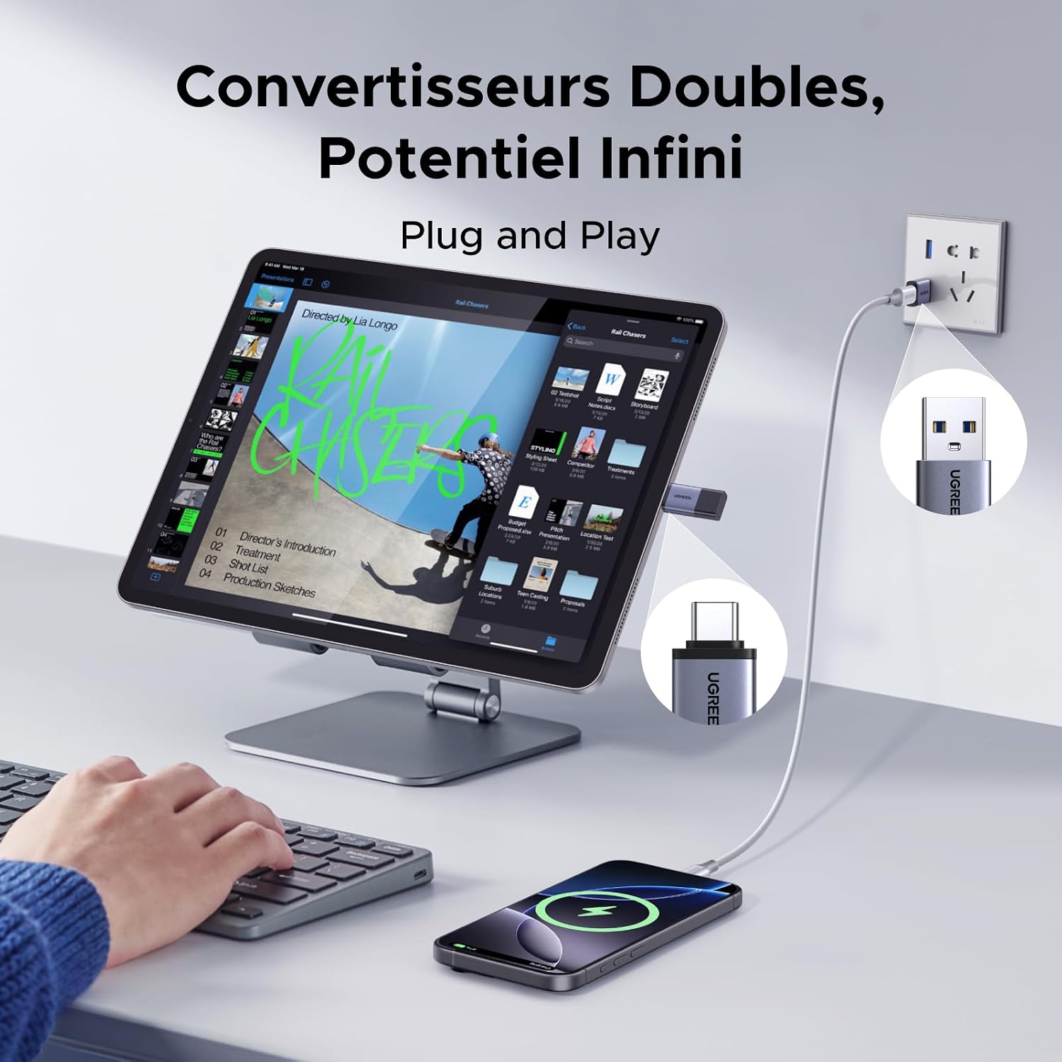 Thumbnail 4 de UGREEN Adaptateur USB C vers USB A OTG 10Gbps (Lot de 4) – Type A/Type C, performance et polyvalence