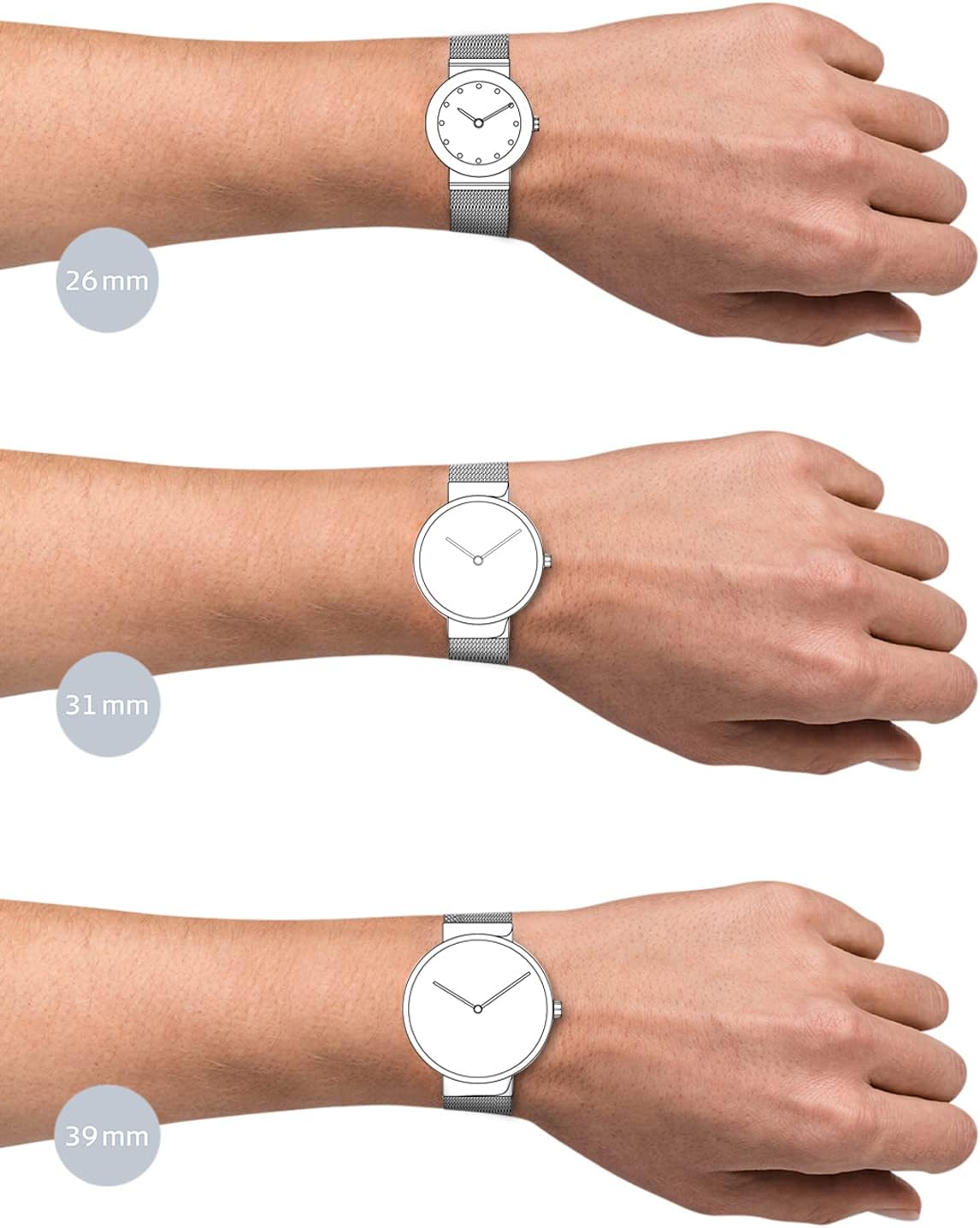 Thumbnail 4 de BERING 14134 Montre à Quartz pour Femme – 34 mm, Cadran et Bracelet Milanaise, Verre Saphir