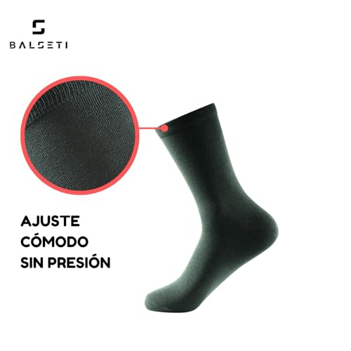 Detalle 2 de Balseti Calcetines Lisos Bajos (pack 6) – 85% algodón, unisex talla M–2XL, Verde Oscuro