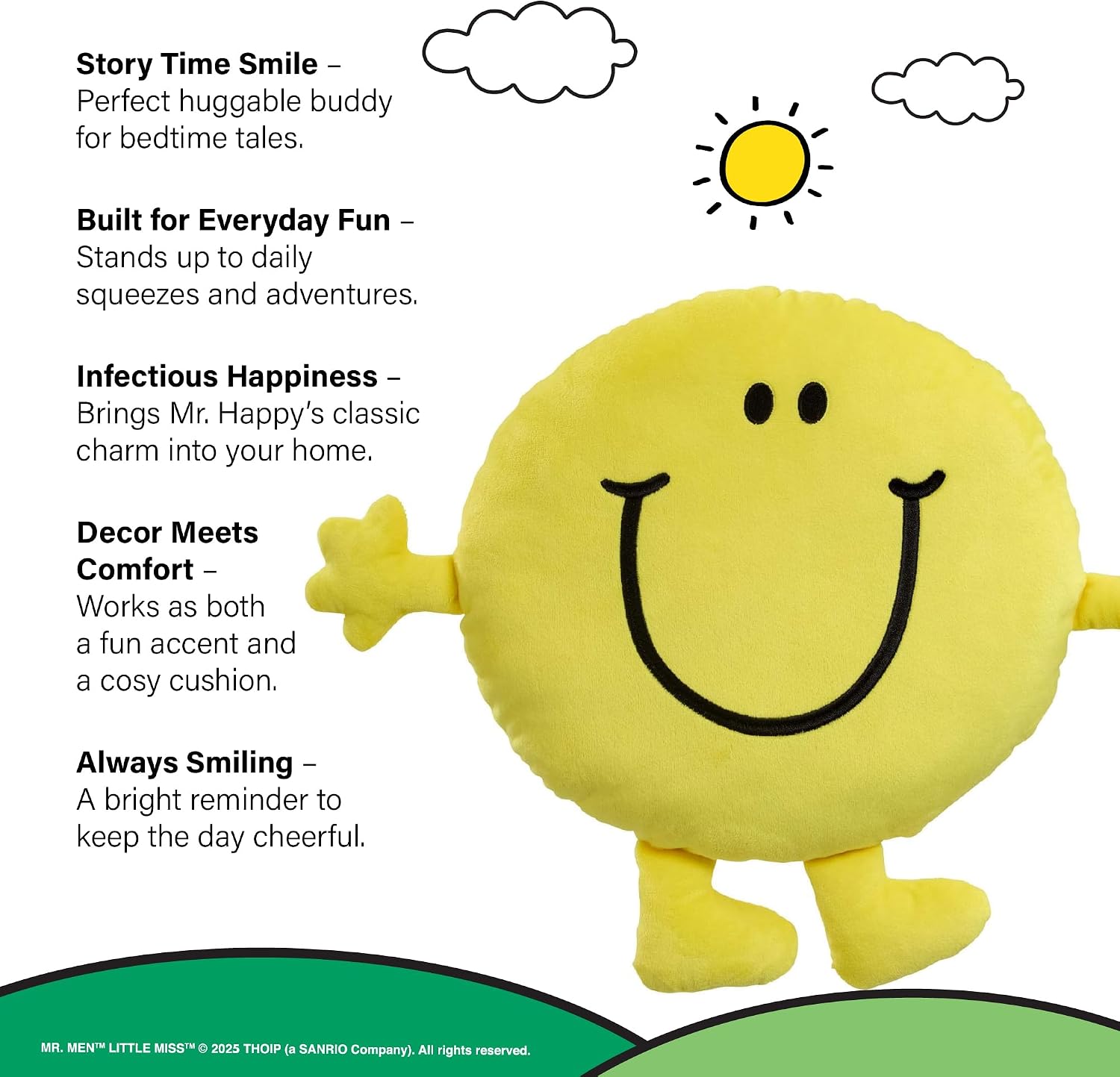 Thumbnail 2 de Rainbow Designs Mr Happy Large Cushion: Classic Mr. Men style comfort for kids' rooms