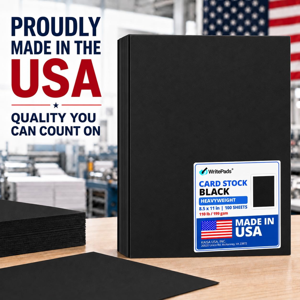 Thumbnail 6 de KAISA KSU-73835 Black Cardstock, 110 lb, 199 gsm, 8.5 x 11 in, 100 Sheets