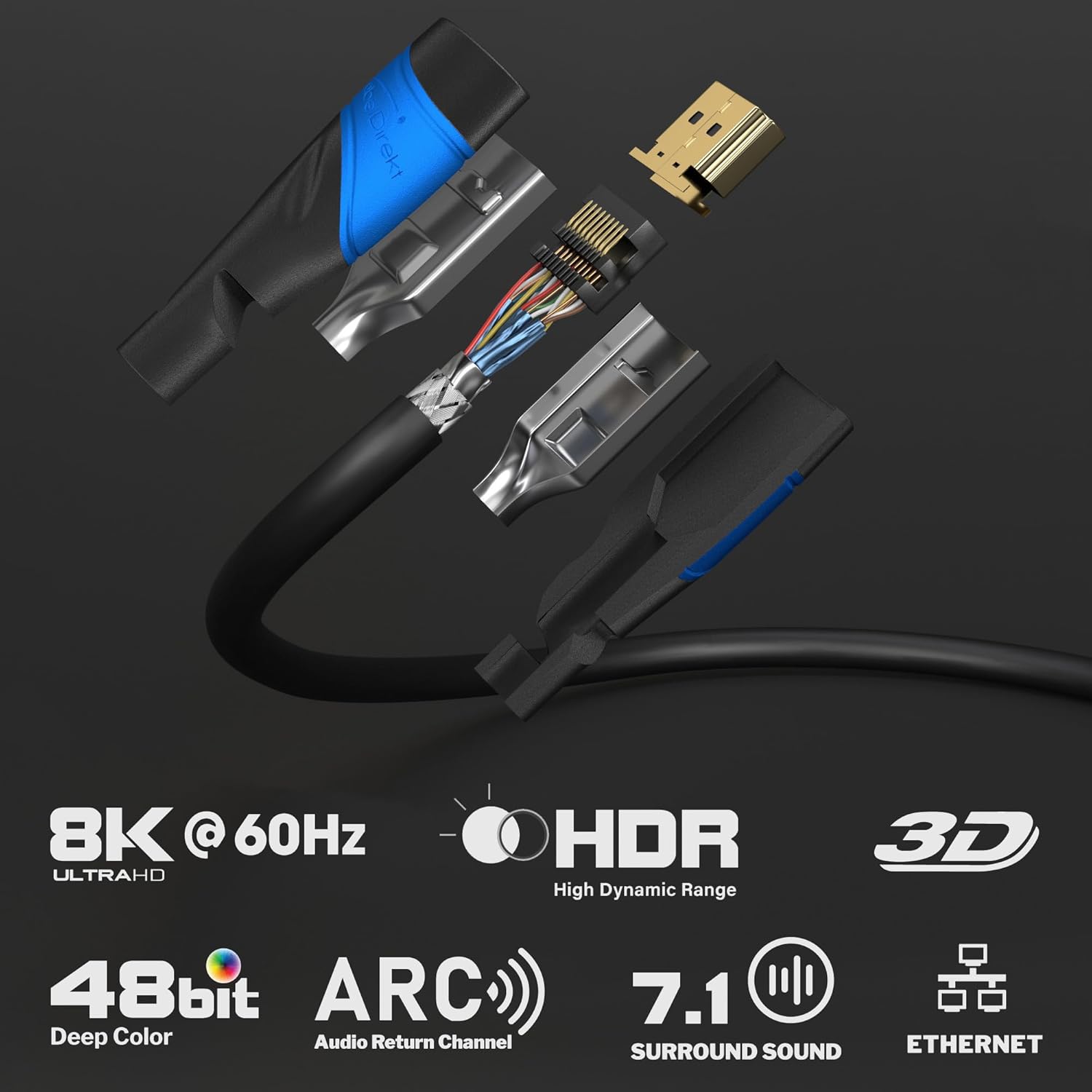 Thumbnail 1 de KabelDirekt 8K/4K HDMI-Kabel (High Speed mit Ethernet) – 10× 5 m, entwickelt in Deutschland