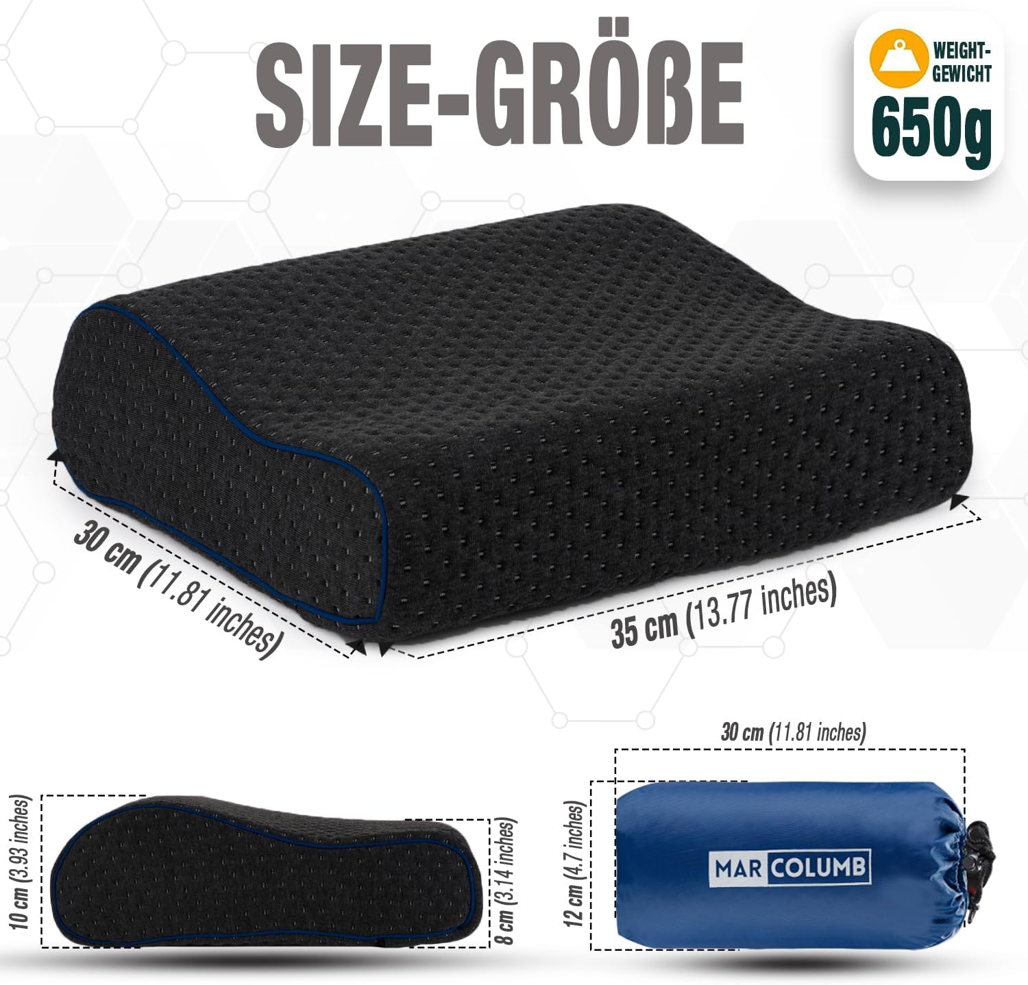 Thumbnail 2 de Marcolumb Cuscino da viaggio memory foam ergonomico per il collo con federa termoregolante e borsa impermeabile