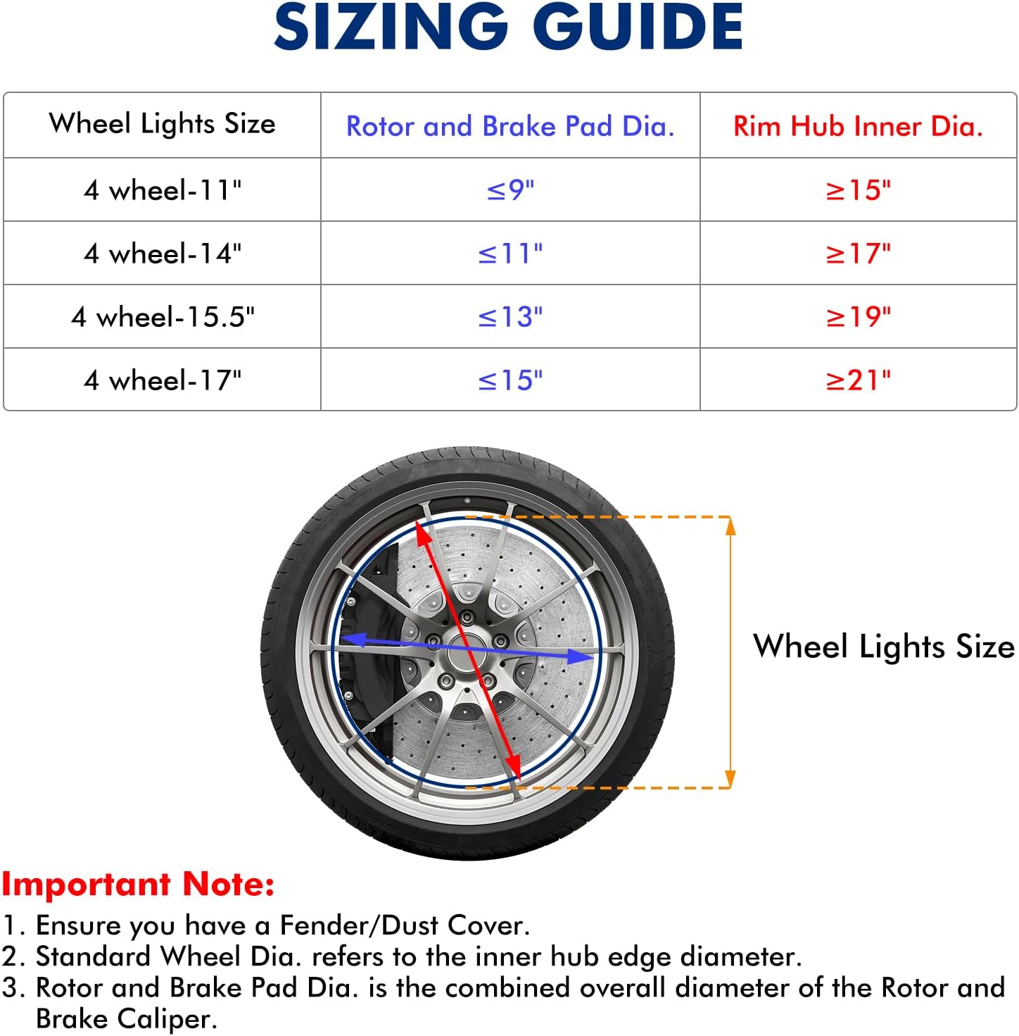 Thumbnail 5 de Ehaho Wheel Lights 17-Inch