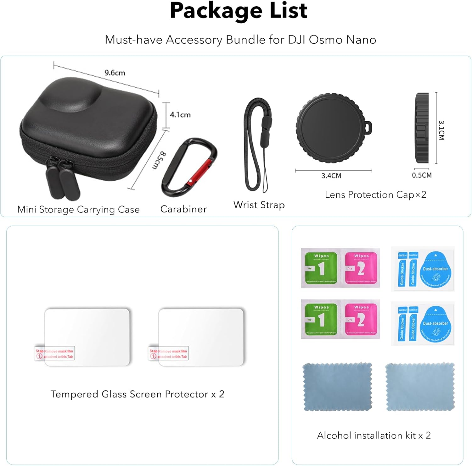 Thumbnail 6 de SYMIK Small Carrying Case for DJI Osmo Nano with Screen Protectors & Lens Caps