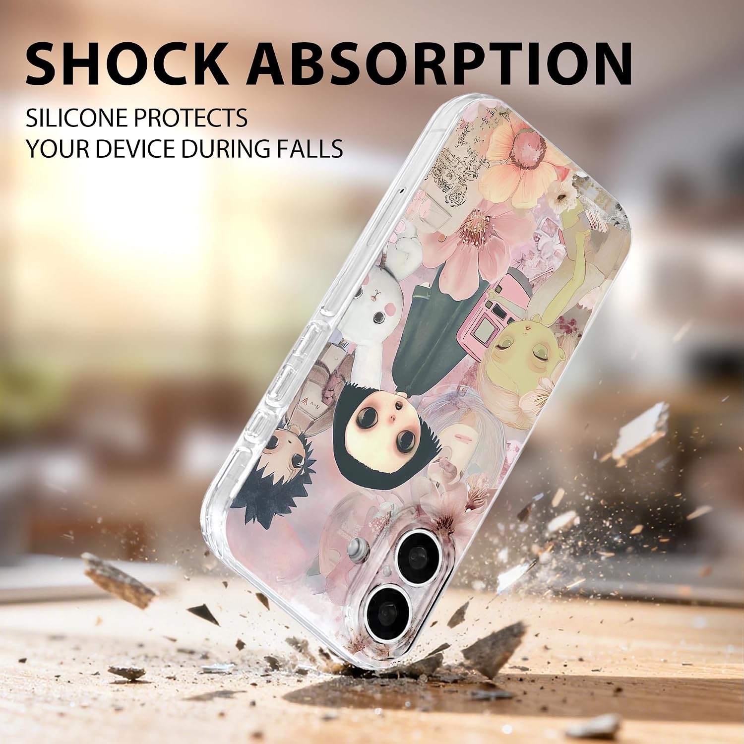 Detalle 2 de GEQCDBN iPhone 17 TPU Case, Kawaii Collage Print, Slim Protective Cover