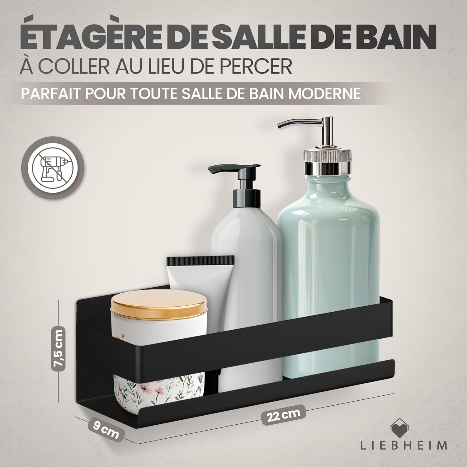 Detalle 2 de LIEBHEIM Etagere Douche Sans Percage