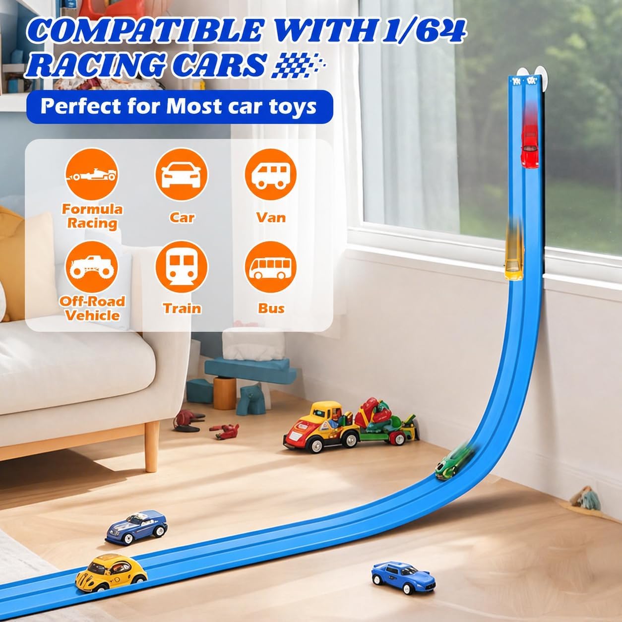 Detalle 2 de 15 Ft Flexible Race Track for 1/64 Cars