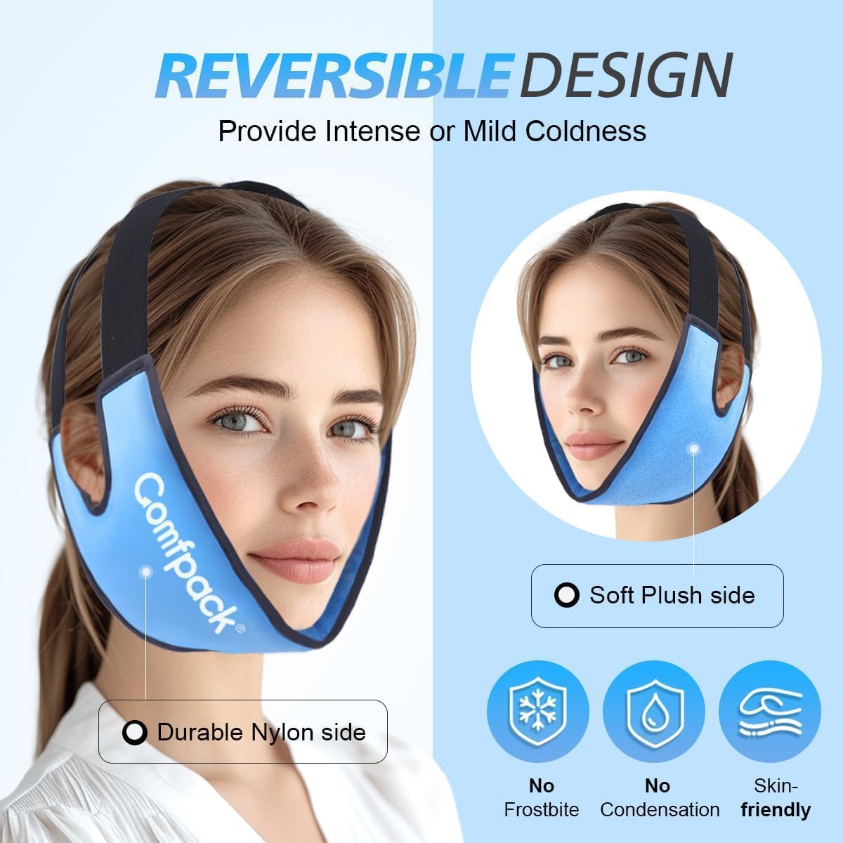 Detalle de Comfpack Jaw Ice Pack Wrap, 34 × 13 cm