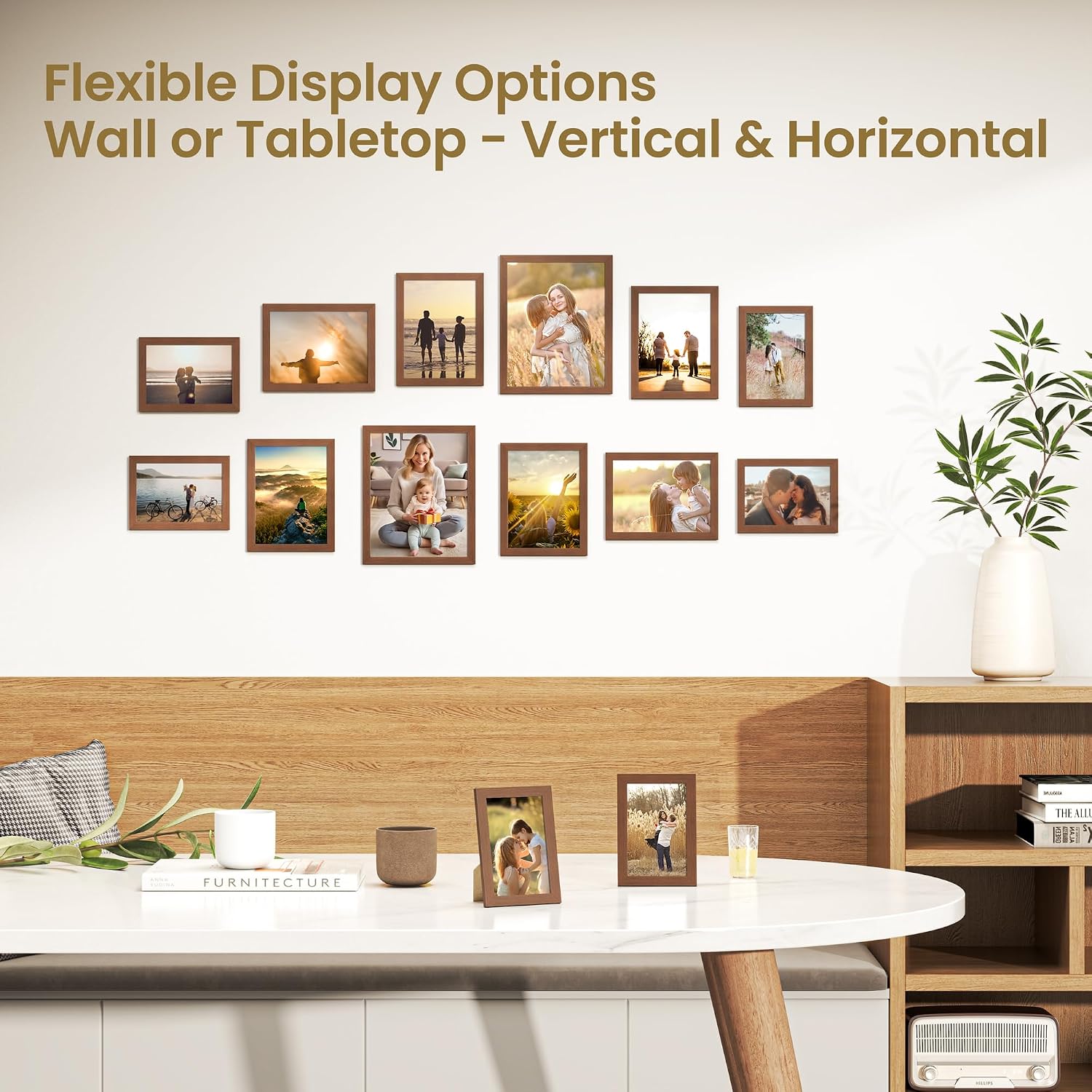 Detalle de Feihorrm Set of 12 Walnut Photo Frames 4x6-8x10