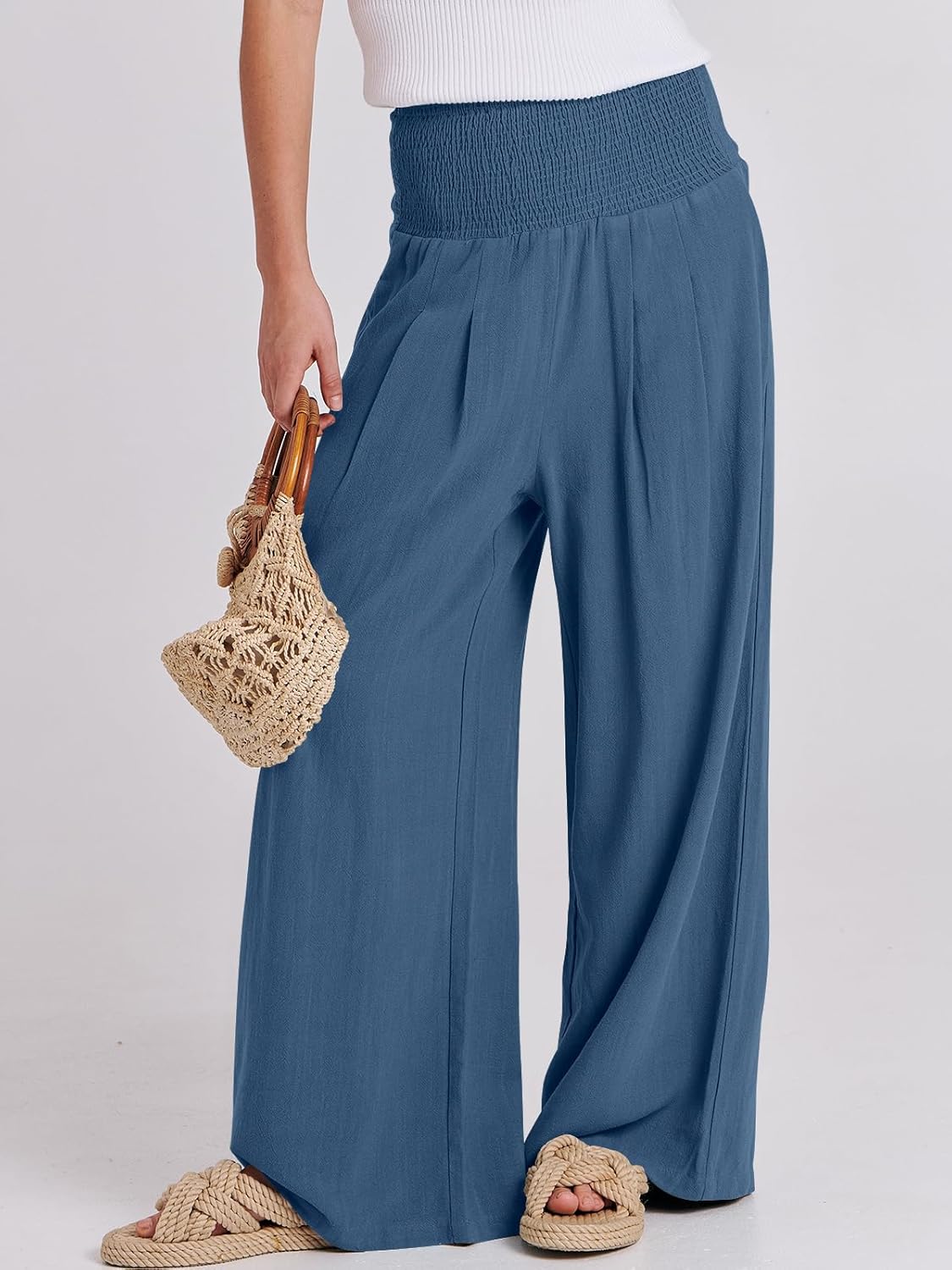 Thumbnail 1 de ANRABESS Linen Palazzo Pants High Waist 2026