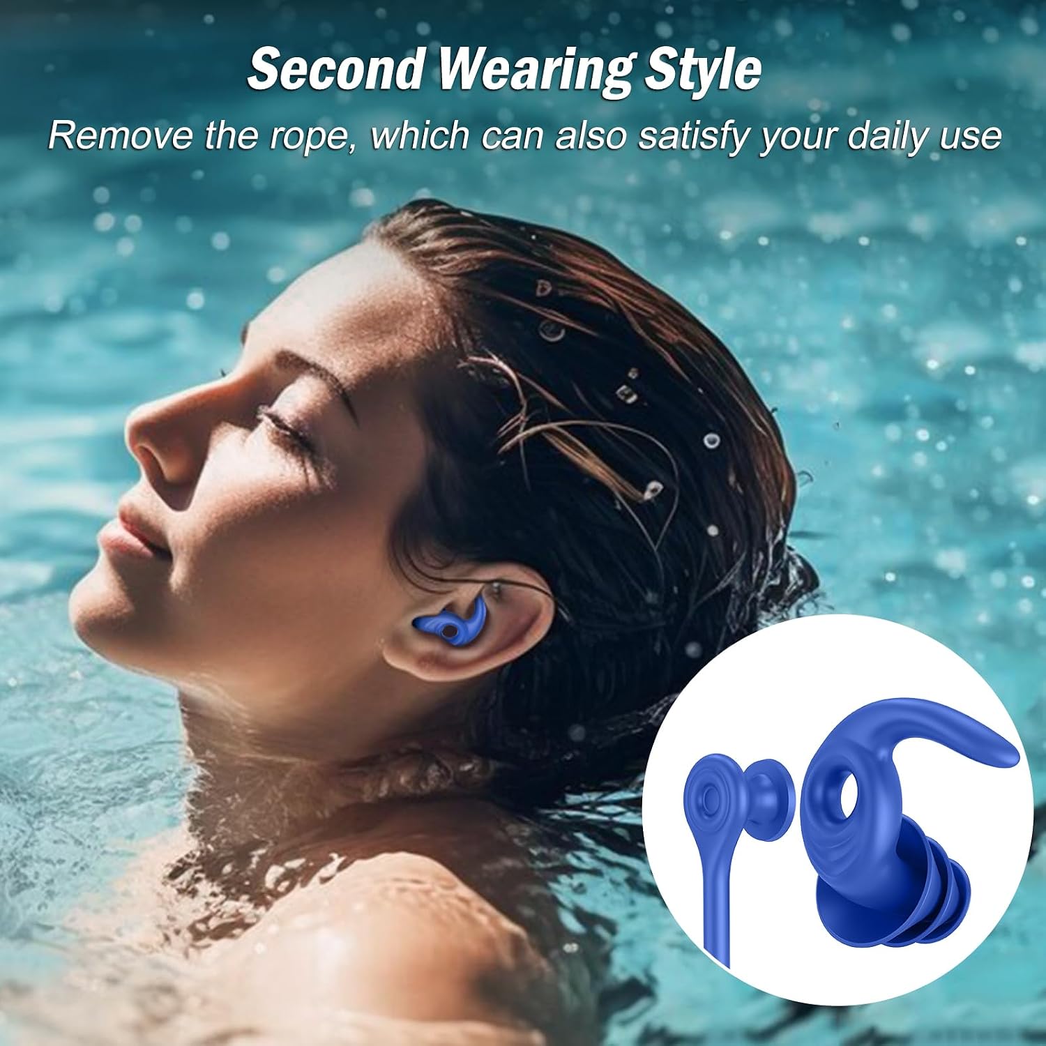 Detalle 2 de Swimming ear plugs for adults 4 pairs