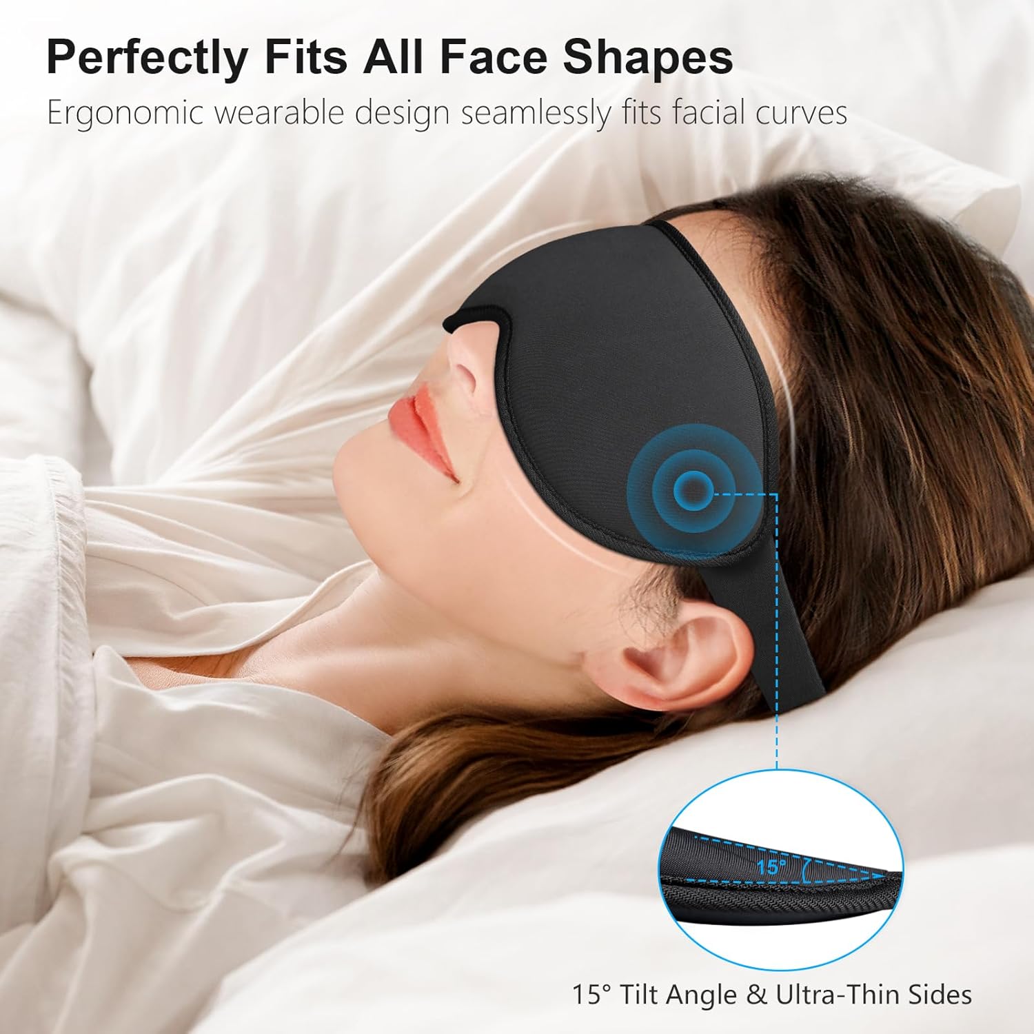 Detalle 2 de Gritin 100% Light Blocking Sleep Mask, Zero Pressure ๐ด